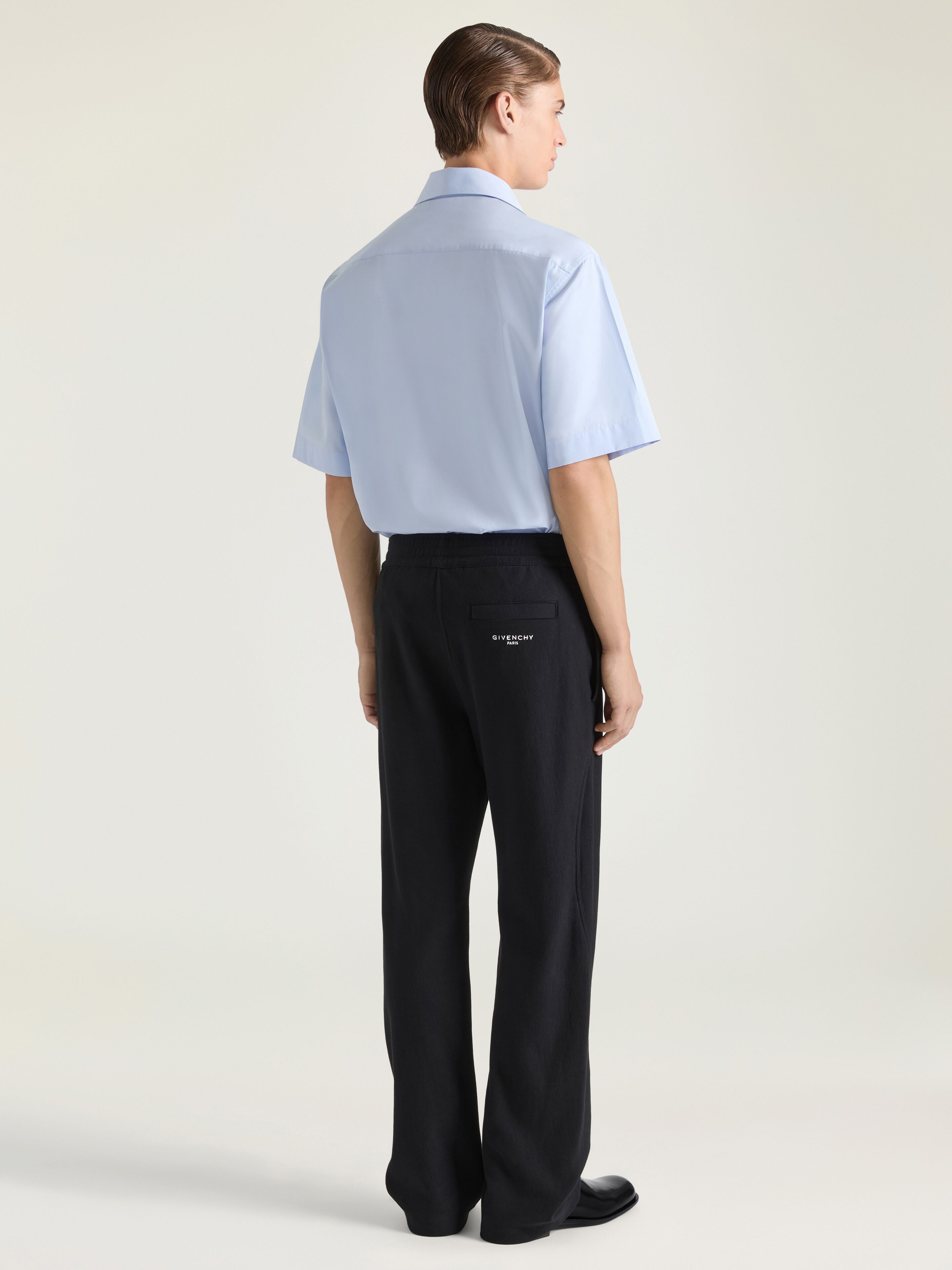 Shirt in poplin with surrealism print in - baby blue - BM61891YJU