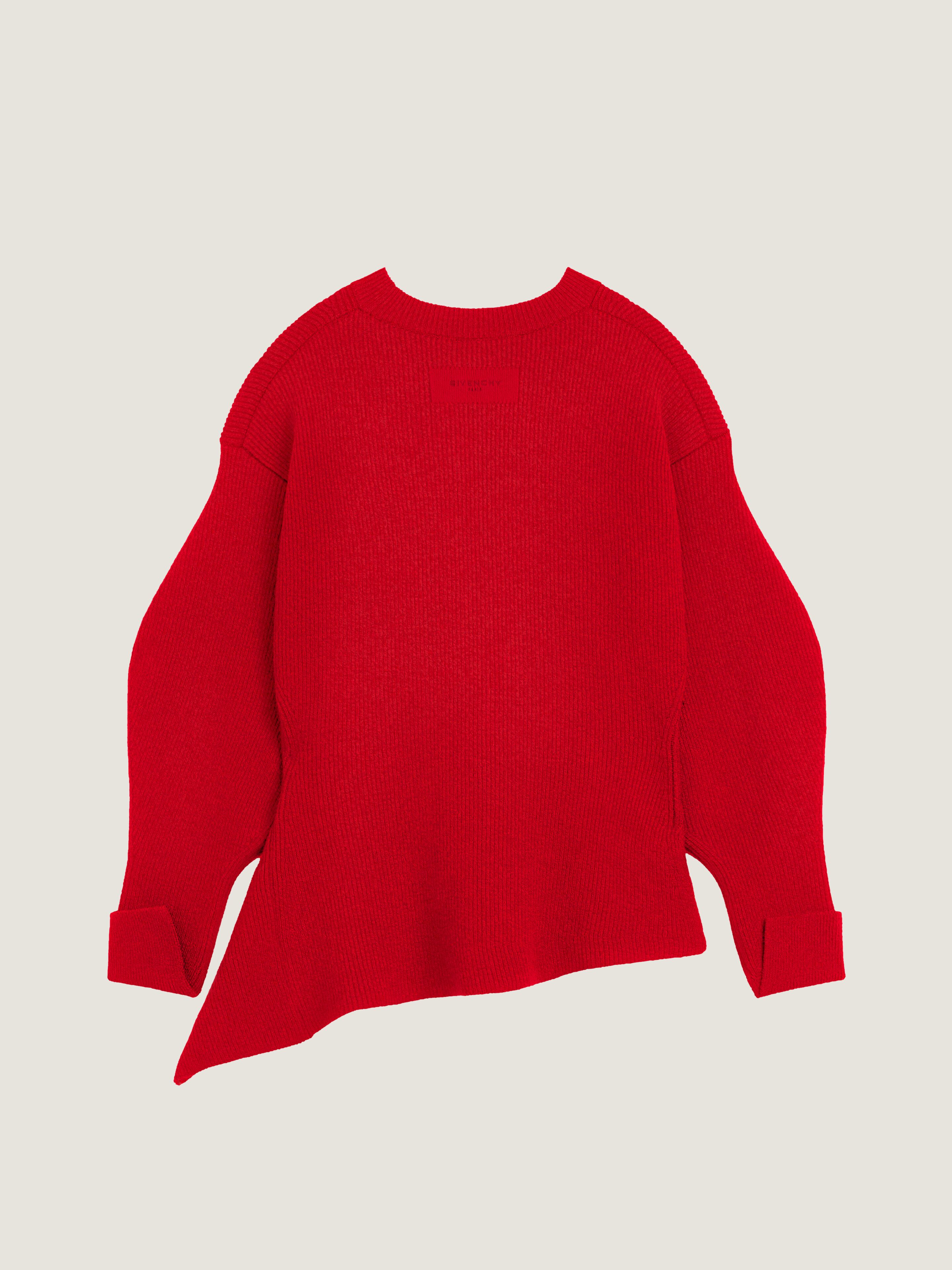 Asymmetric sweater in wool and cashmere in - red - BW90XA4ZVV-600
