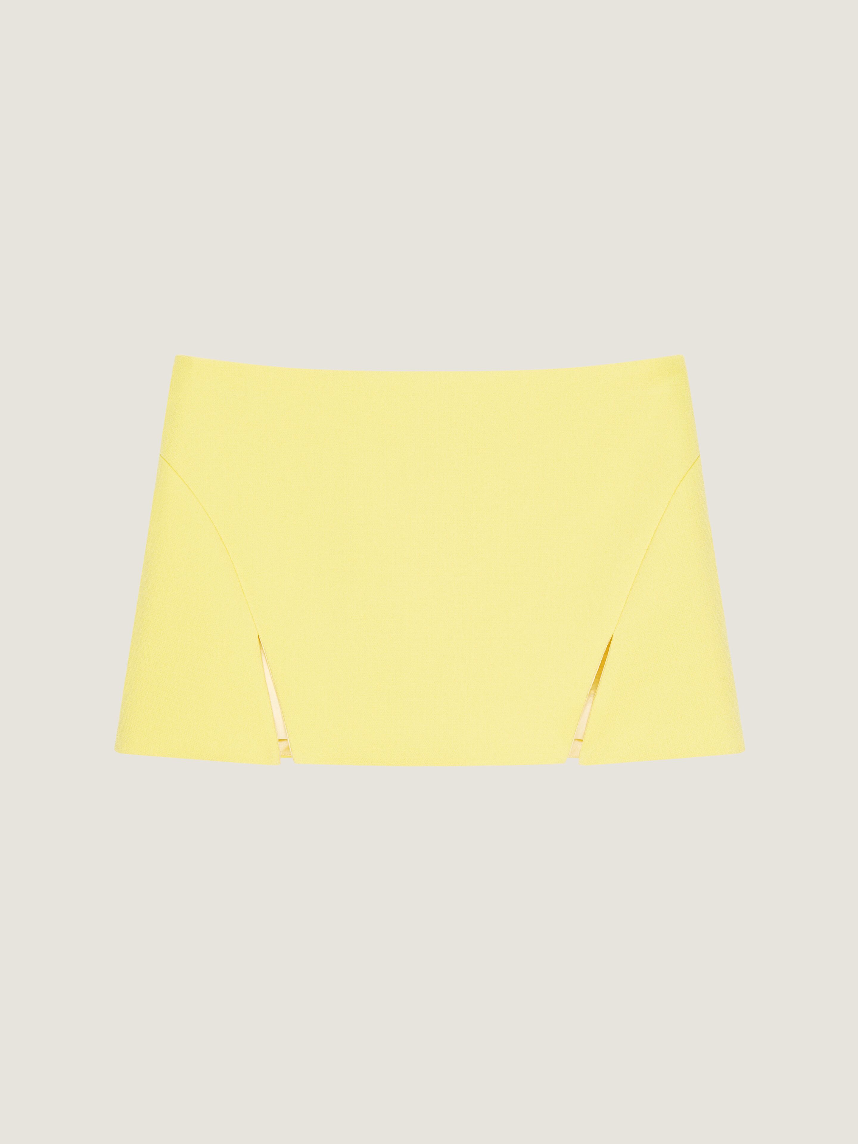 Givenchy Sliced Mini Skirt In Wool In Yellow