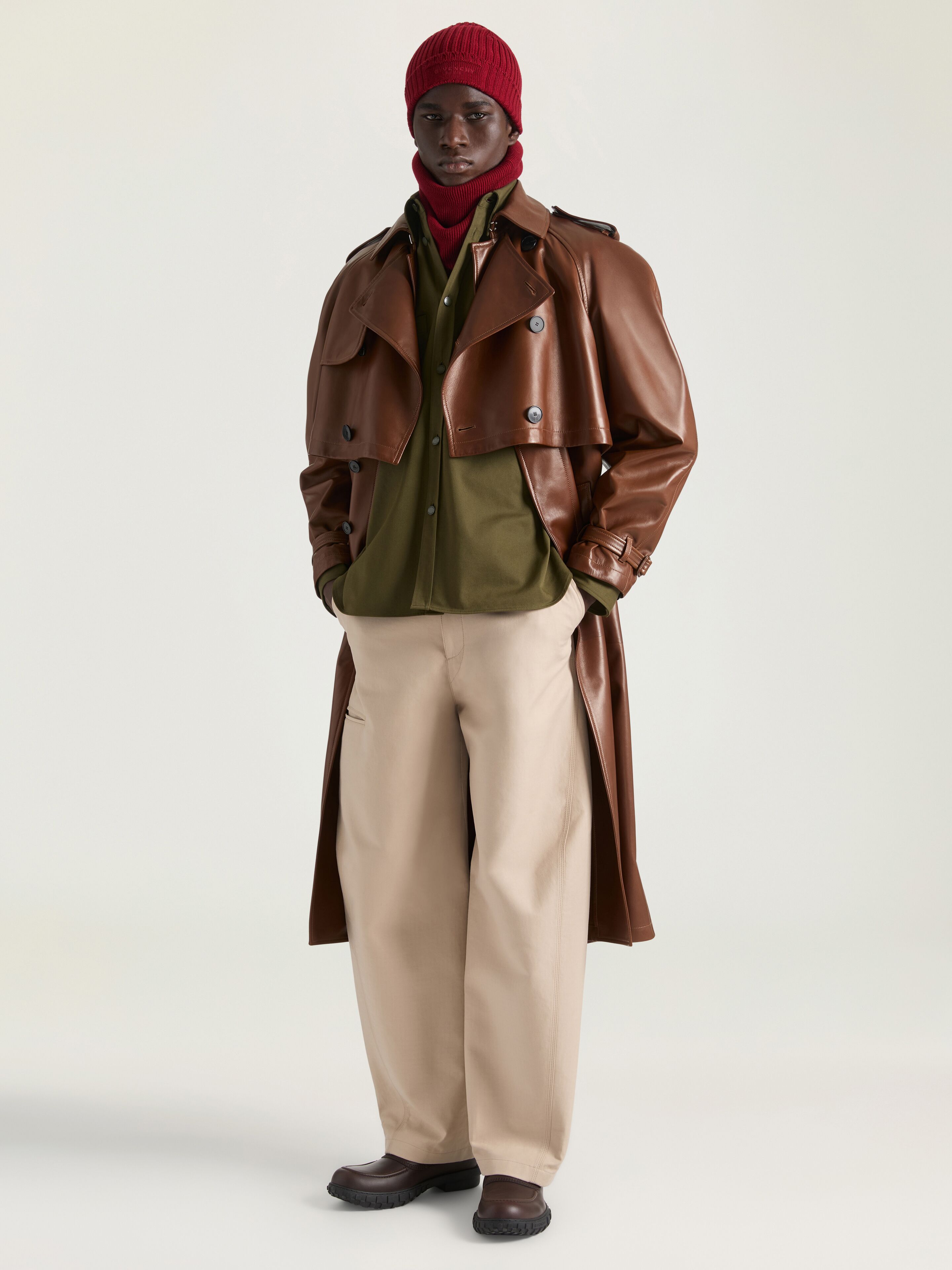 Trench in leather in - dark brown - BM01FM6Y46-201 | Givenchy US