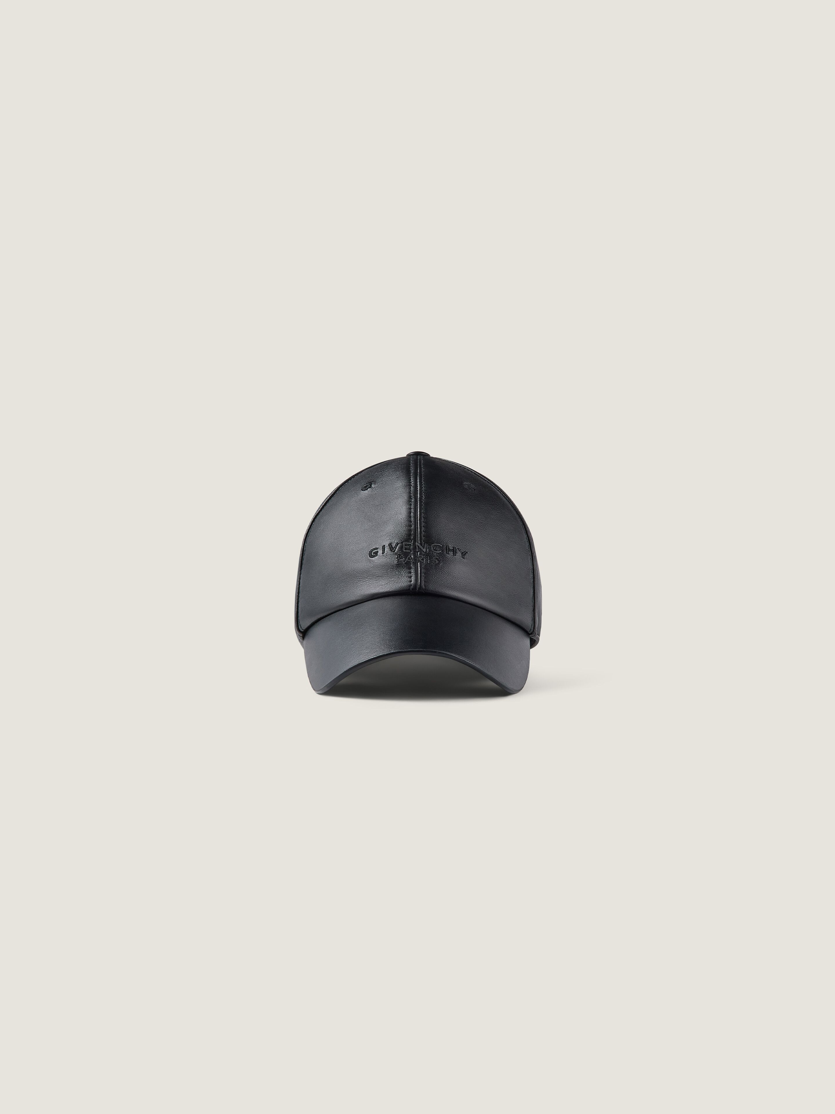 Givenchy Paris embroidered cap in nappa leather in - black