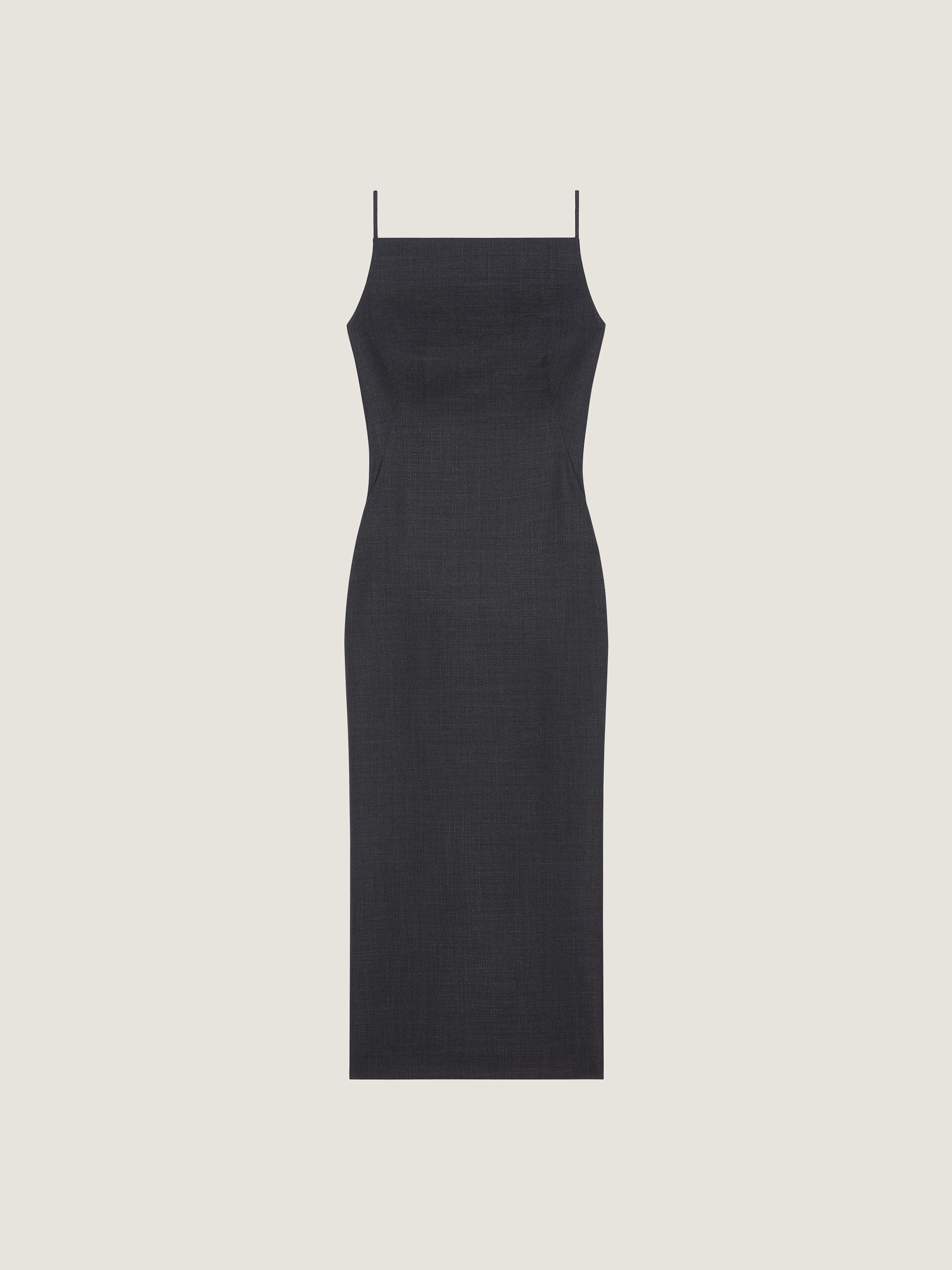 Givenchy Womens Square-neck Sleeveless Crepe-cady Midi Dress Black