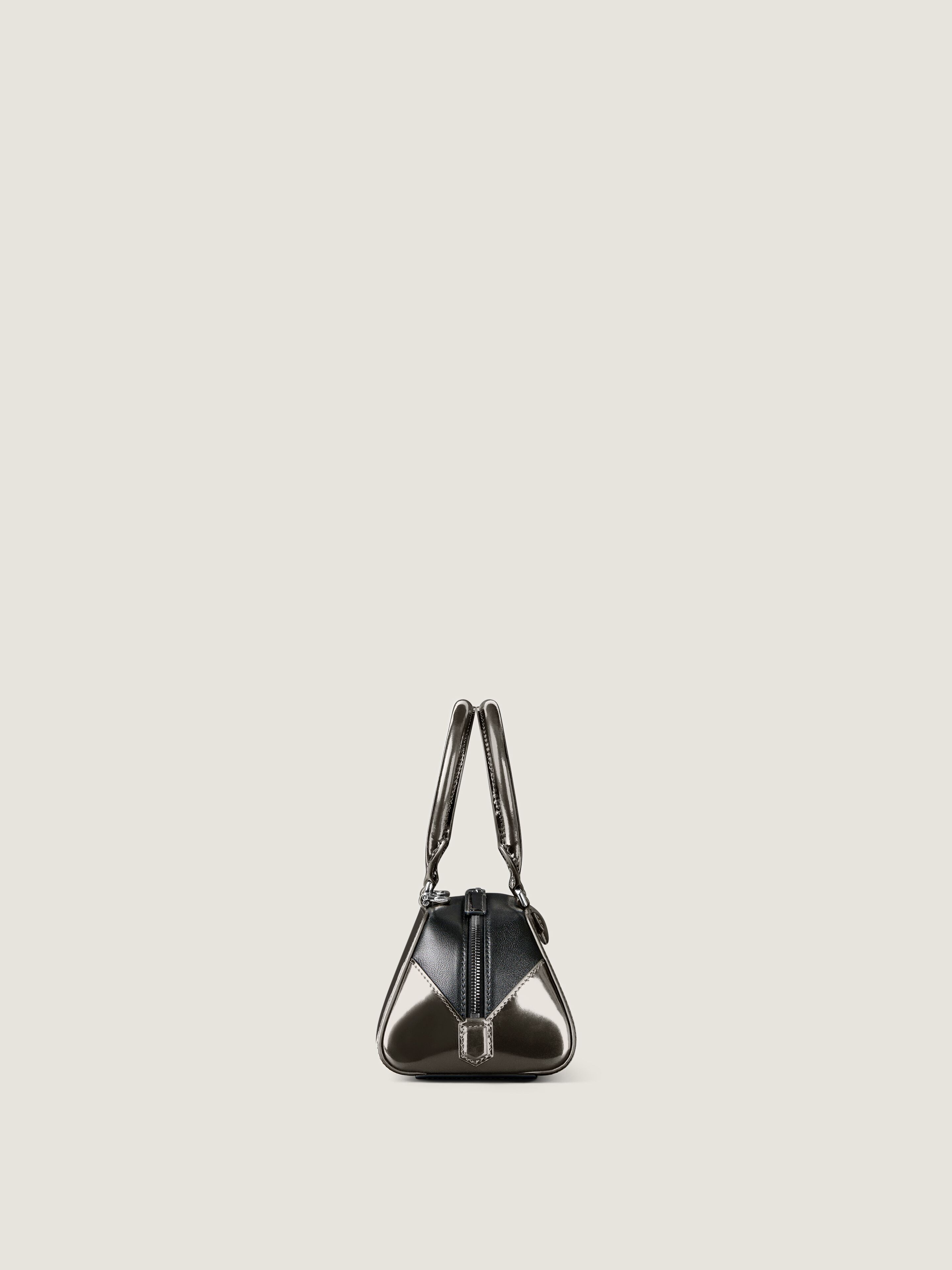 Mini Antigona East-West bag in mirror effect leather in - gun