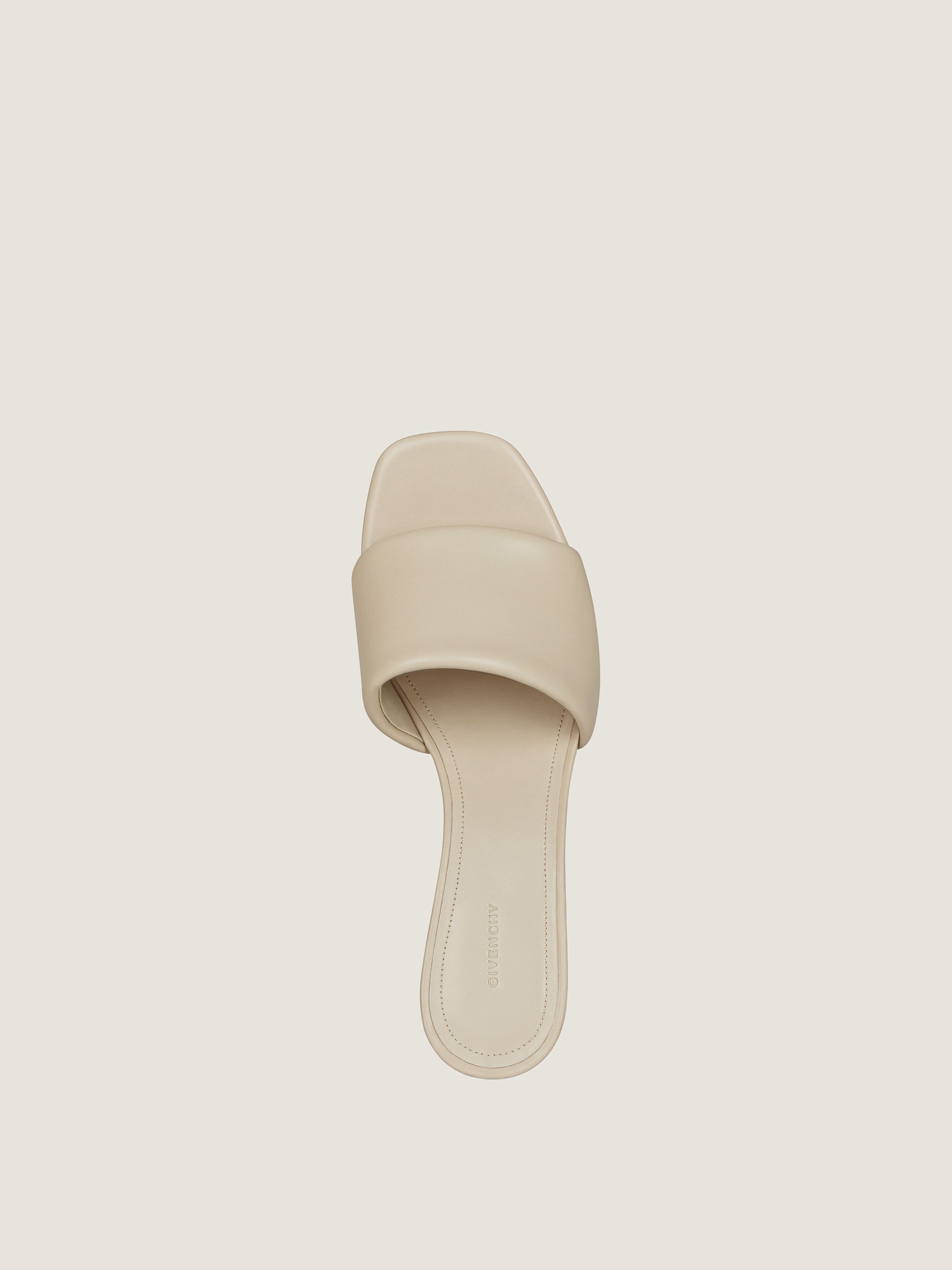 [送料無料/関税込] GIVENCHY ミュール ヒール Gキューブ G Cube heeled mules in leather in - natural beige | Givenchy US