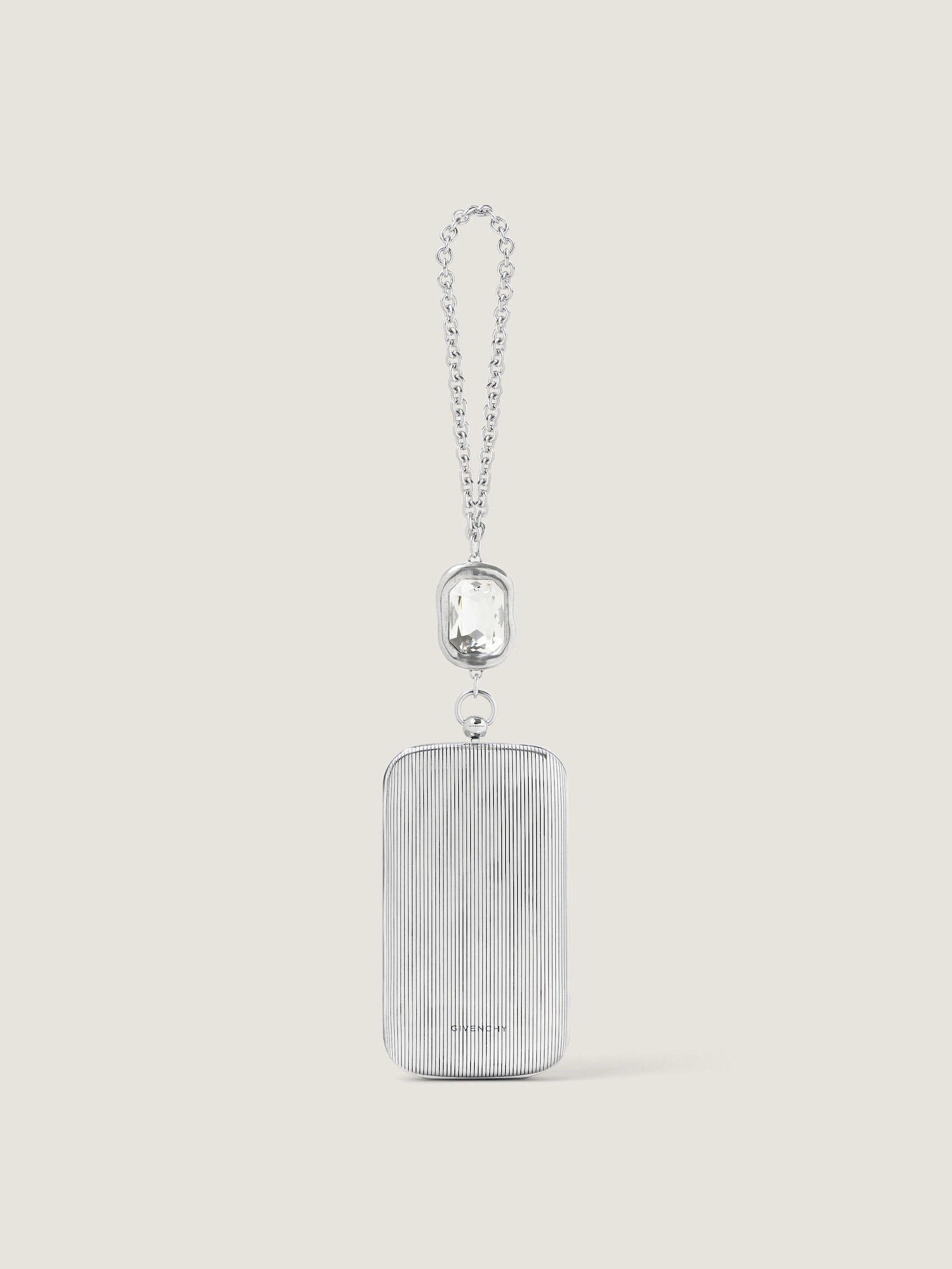 Evening clutch in metal with crystal jewel