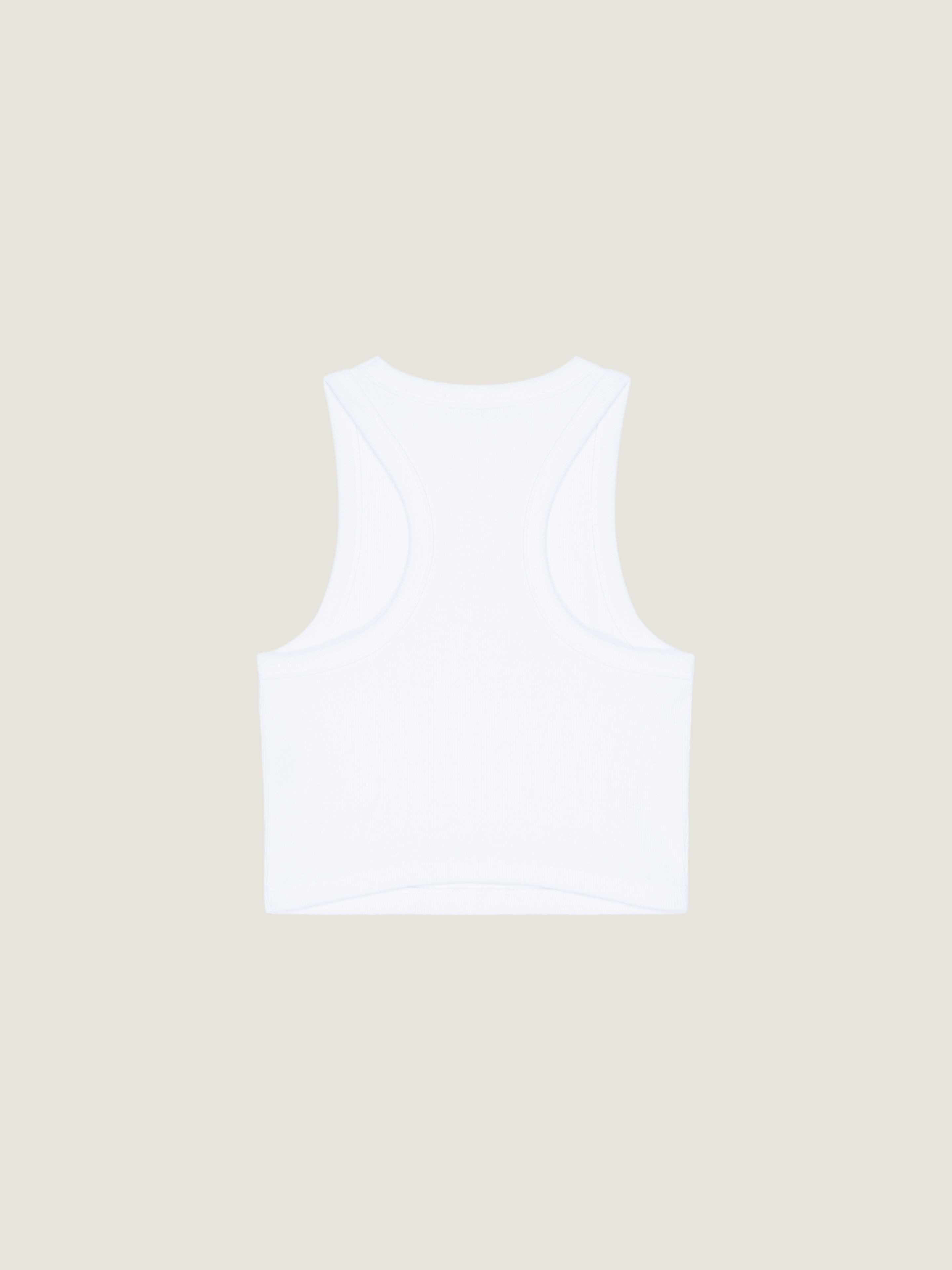 Cropped tank top in cotton with Givenchy Paris print in - white