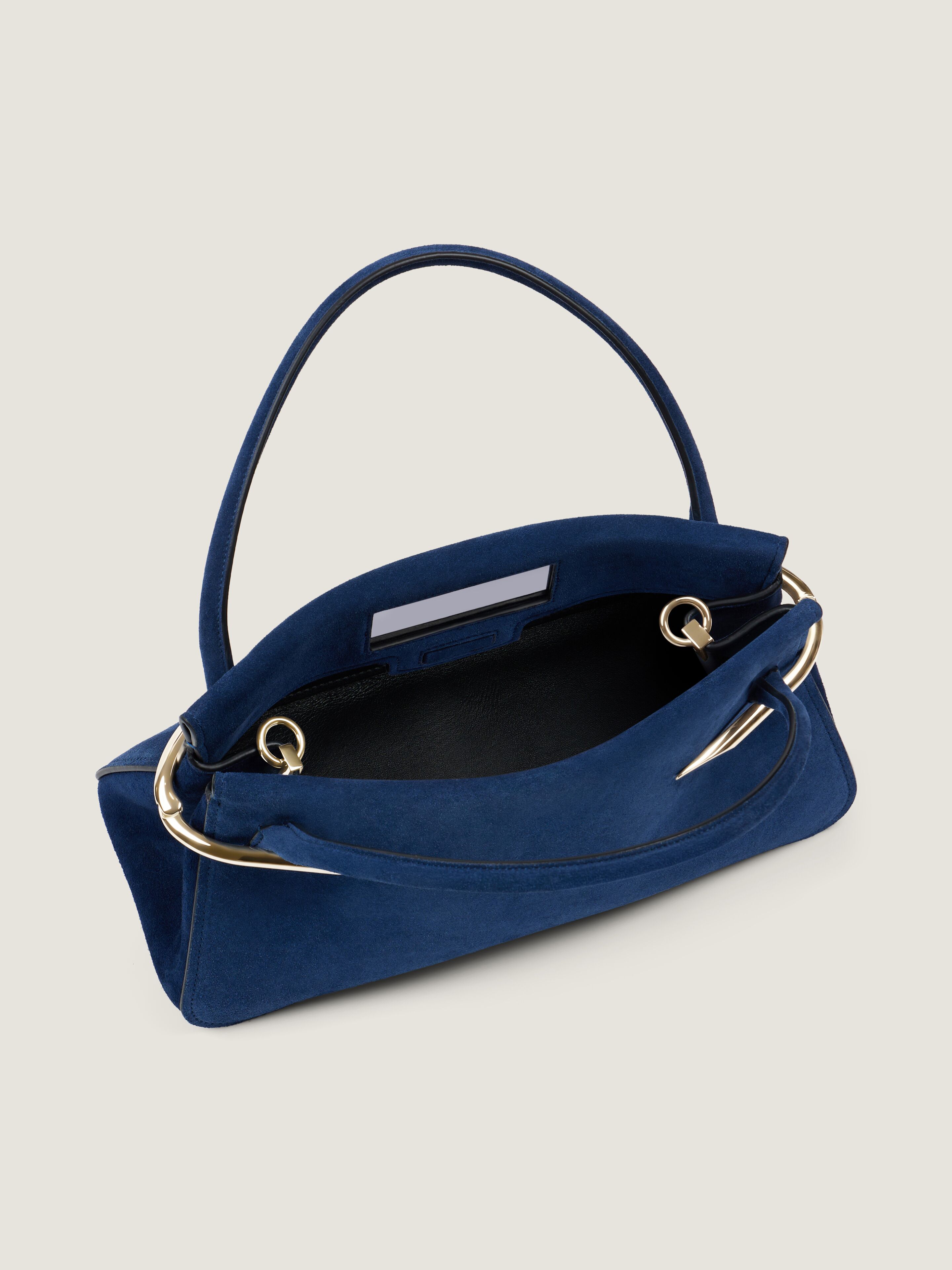 Medium Pinch bag in suede leather in - saphir blue - BB5158B2L7