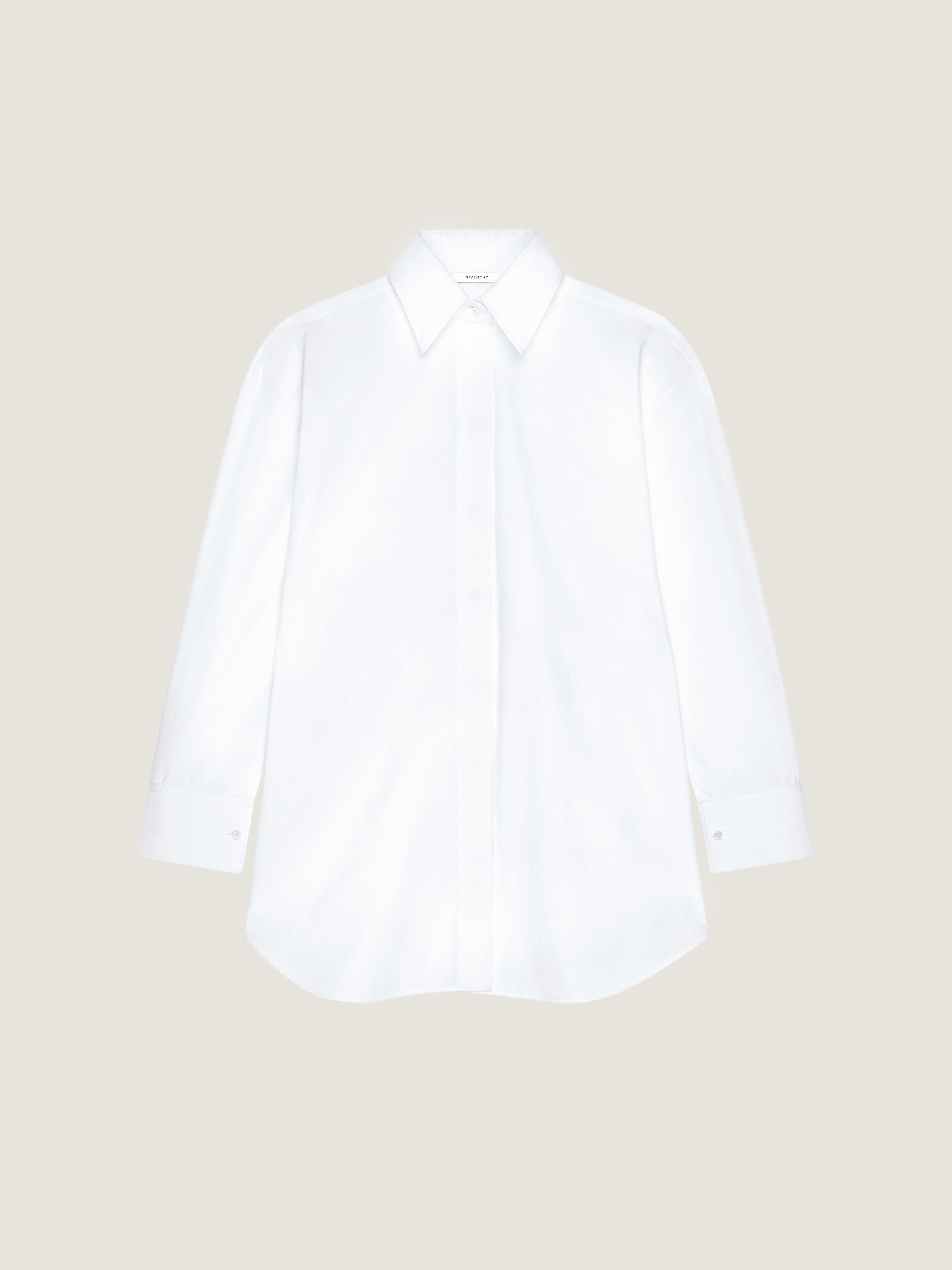 Givenchy Asymmetric Shirt In Poplin In White