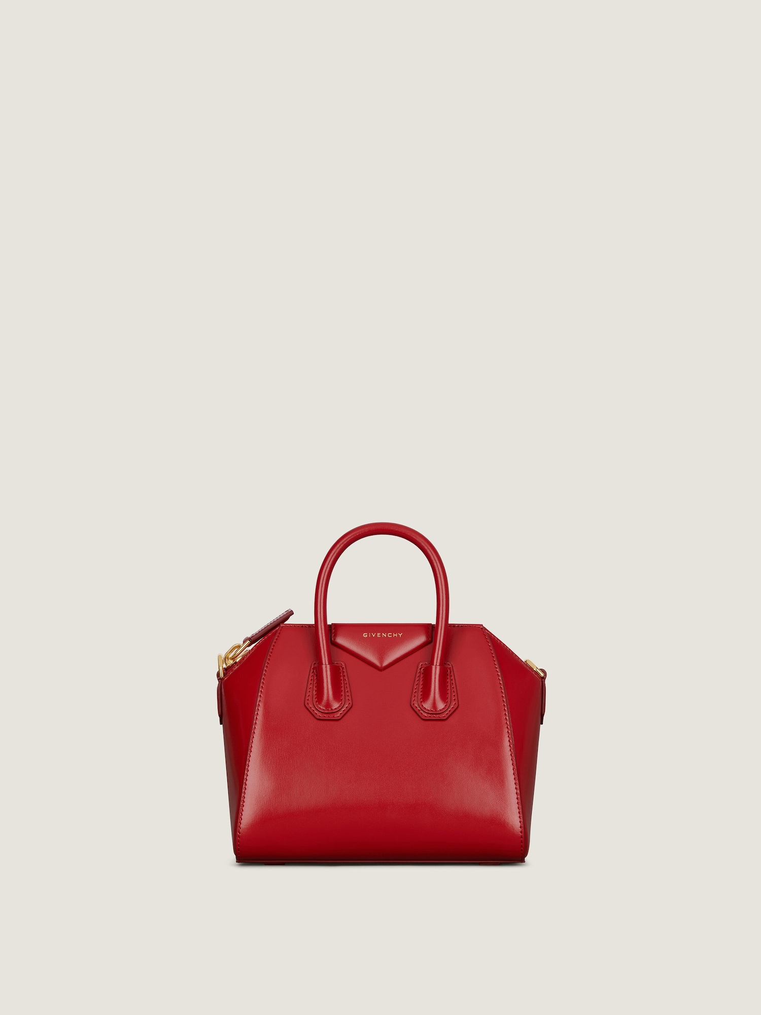 Mini Antigona bag in Box leather in - vermillon | Givenchy
