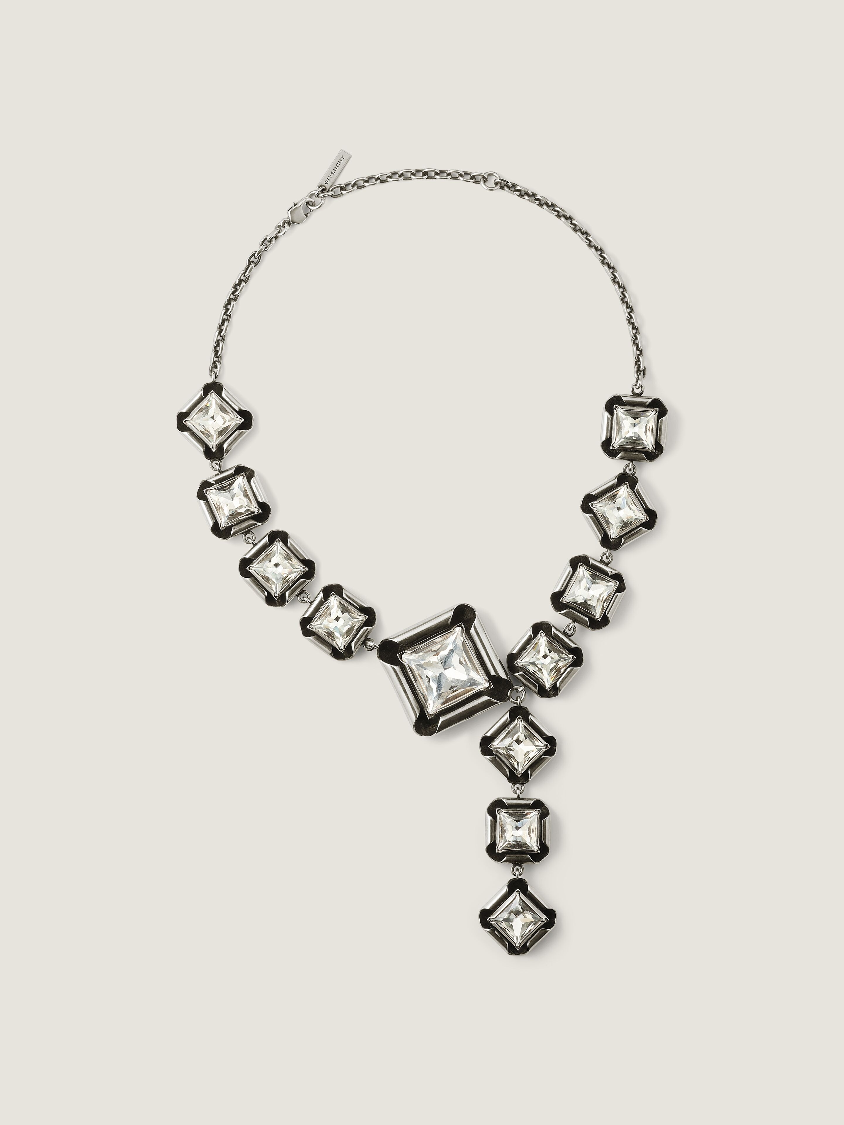 Deconstructed Crystals necklace in metal and crystals in - antic