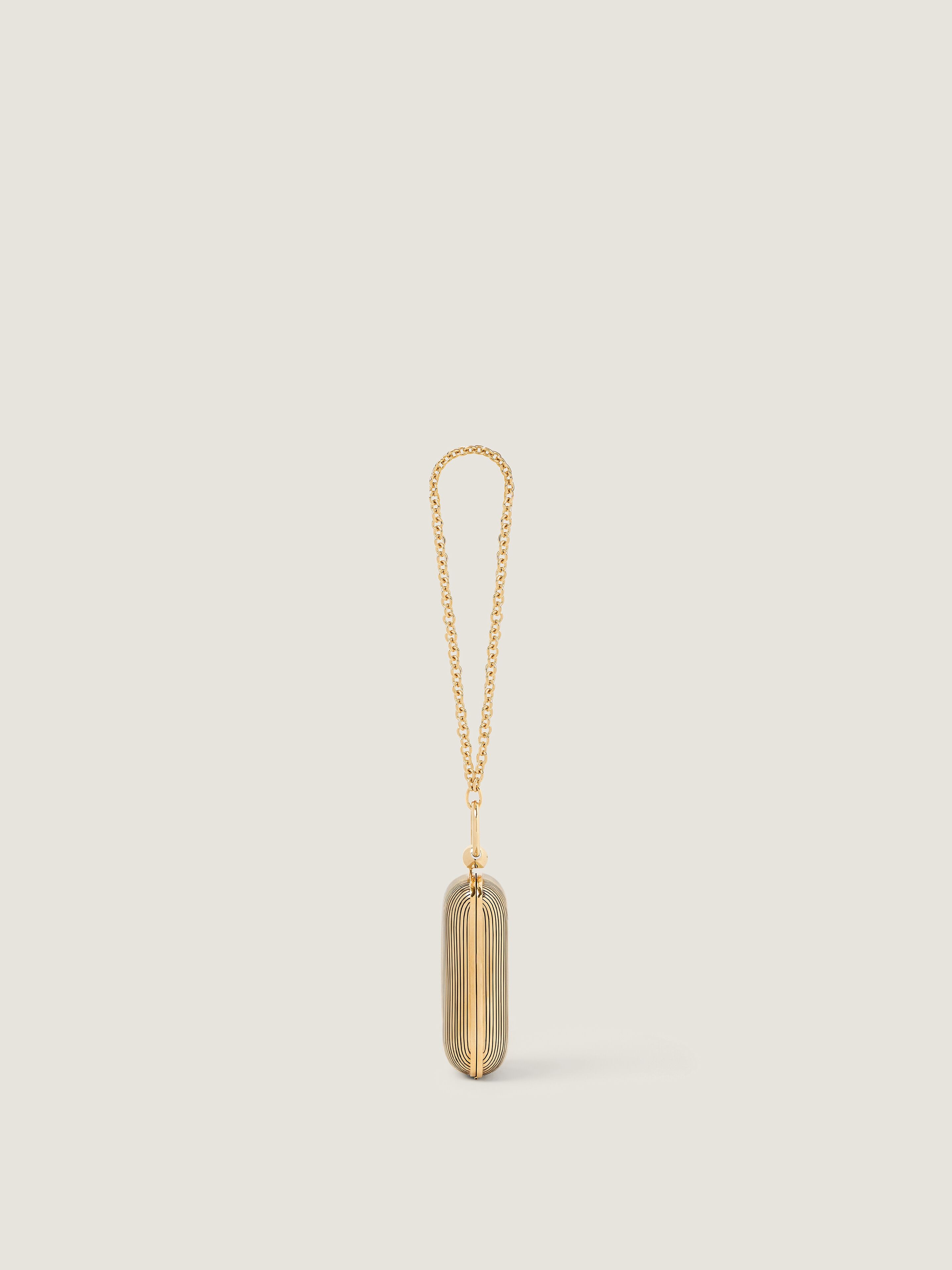 Micro evening clutch in metal with crystal jewel in - golden