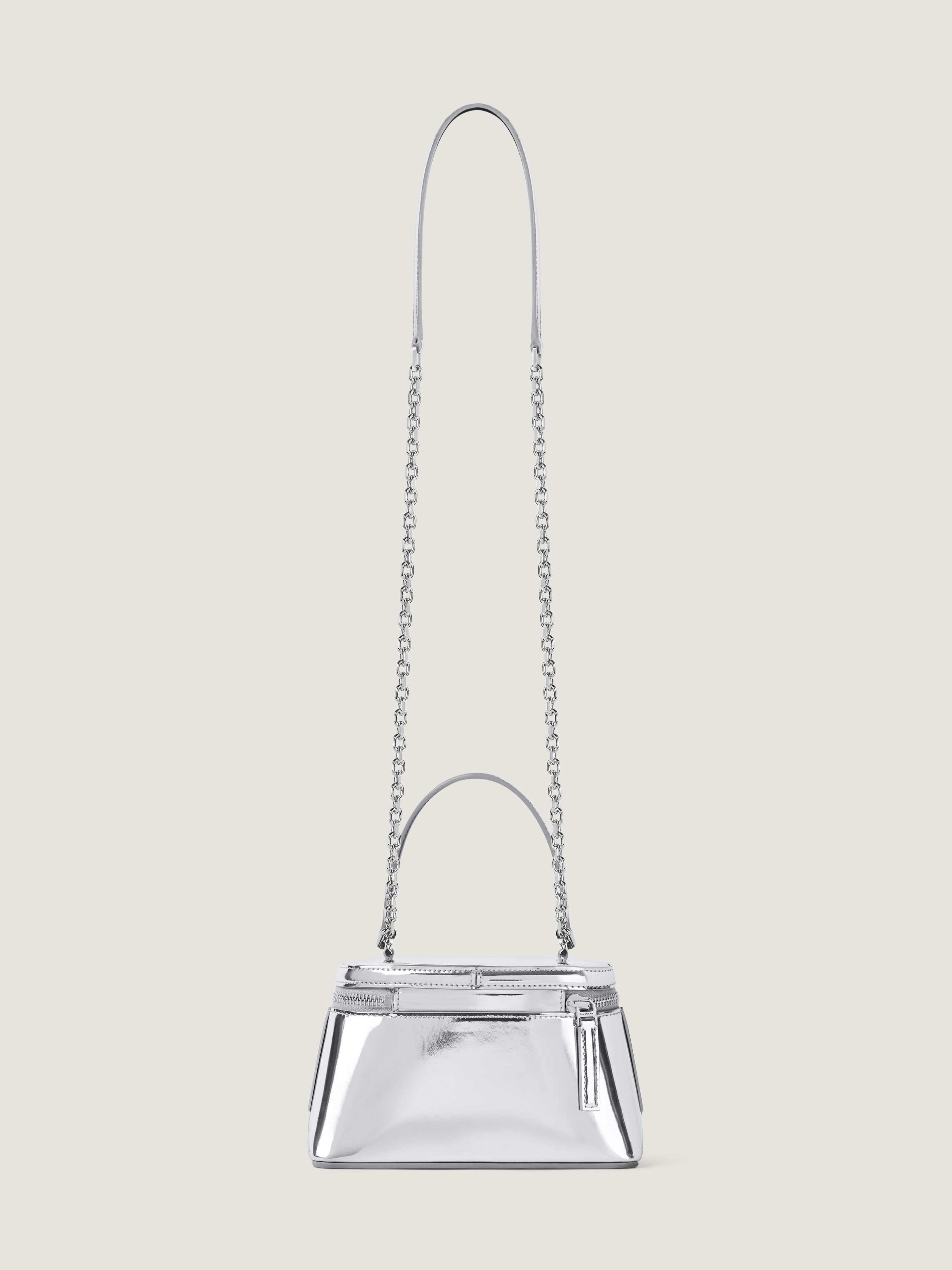 Antigona vanity bag in mirror effect leather with chain in