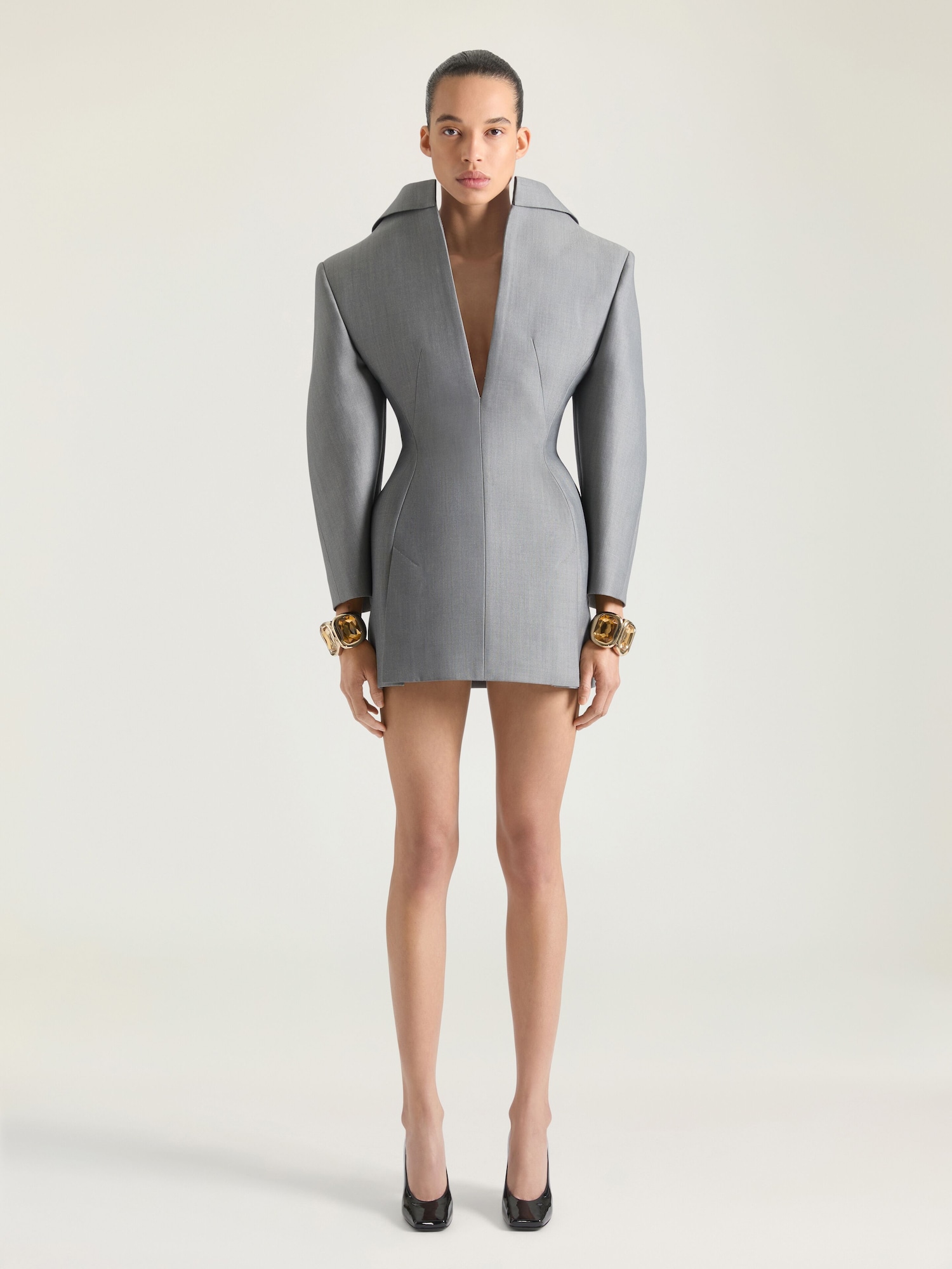 Givenchy - Back-to-Front Tailored Dress in Wool - Grey - Women - Size: 36
