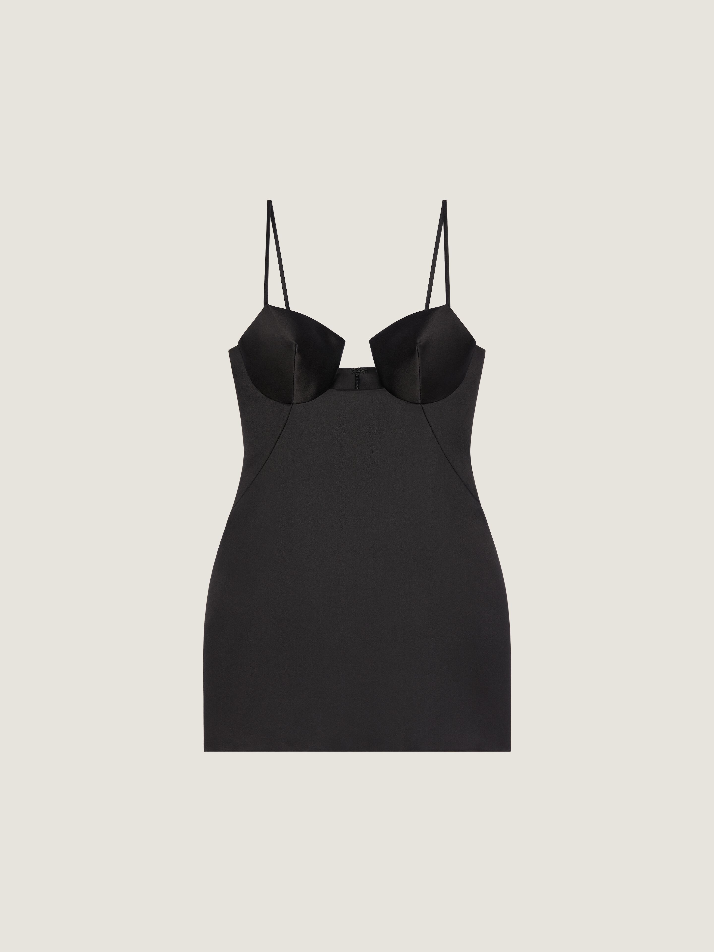 Givenchy Cutaway Mini Dress In Satin In Black