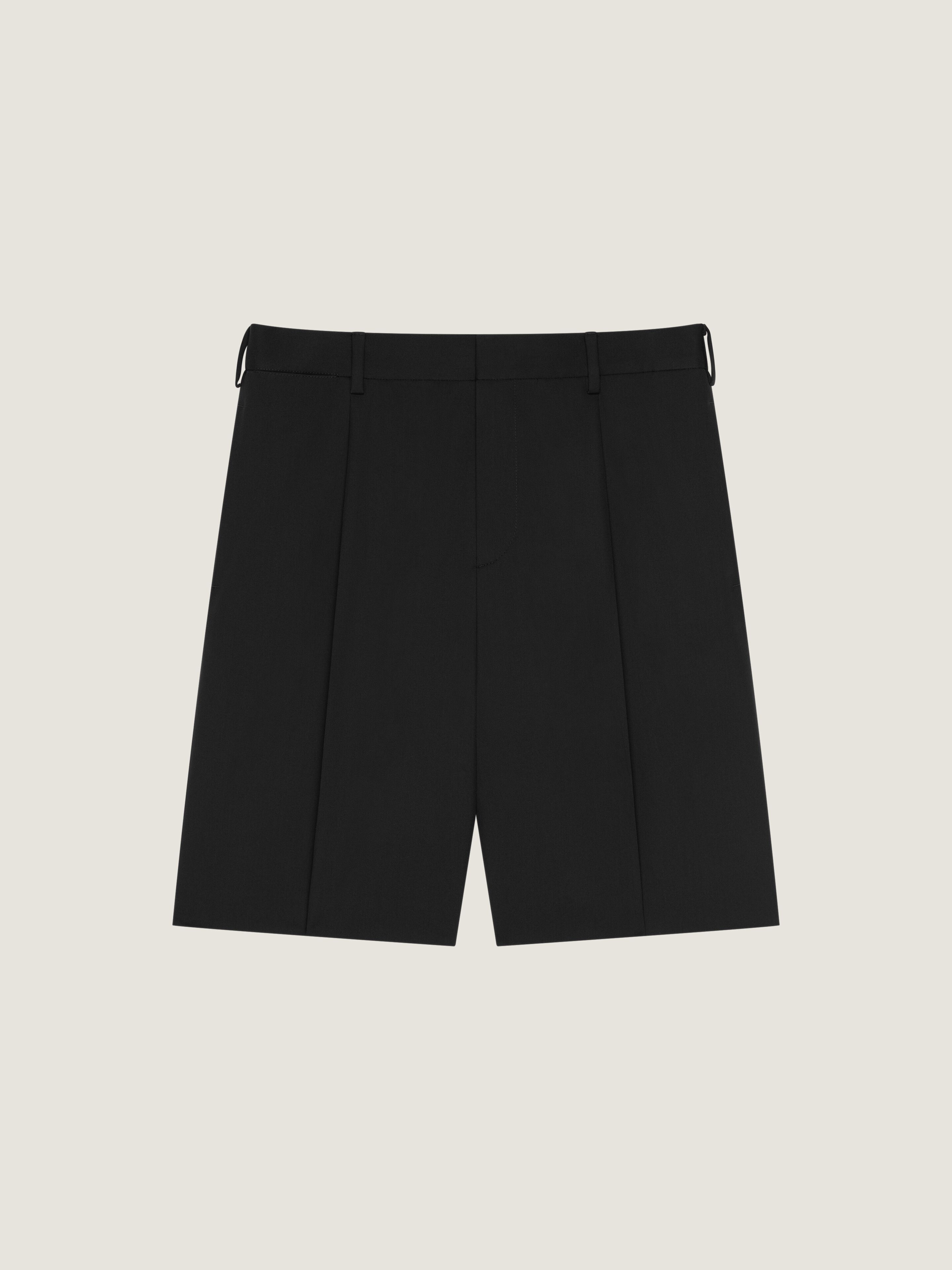 Double pleat bermuda shorts in wool in - black - BM51Q216DC-001