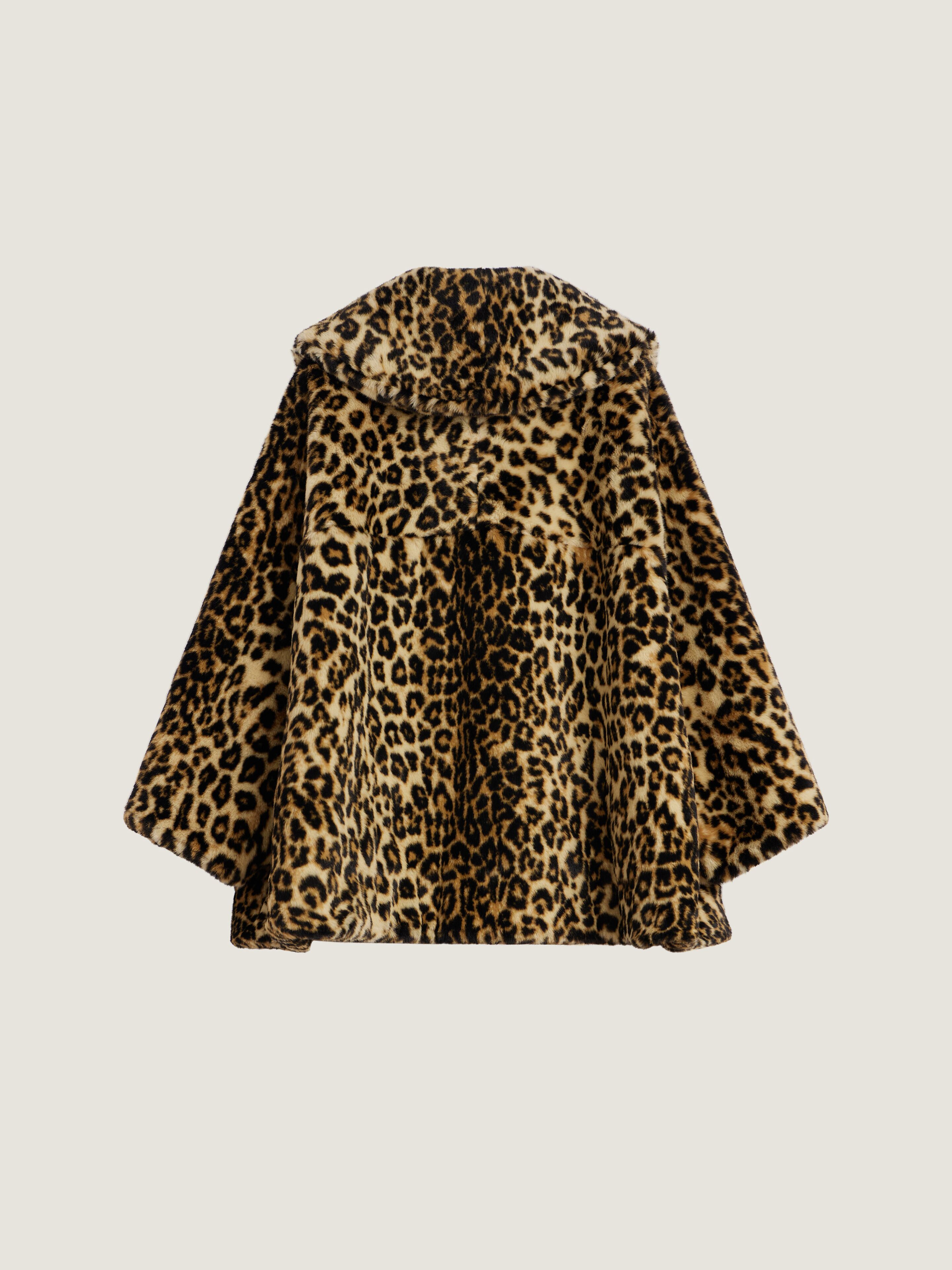 Short coat in leopard faux fur in - beige camel - BWC0GX31EG-280