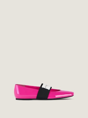 Ballerines Sliced Square en cuir vernis