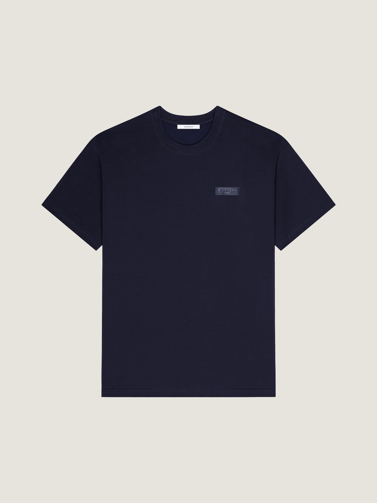 T-shirt in cotton with Givenchy Paris gros grain in - dark navy 
