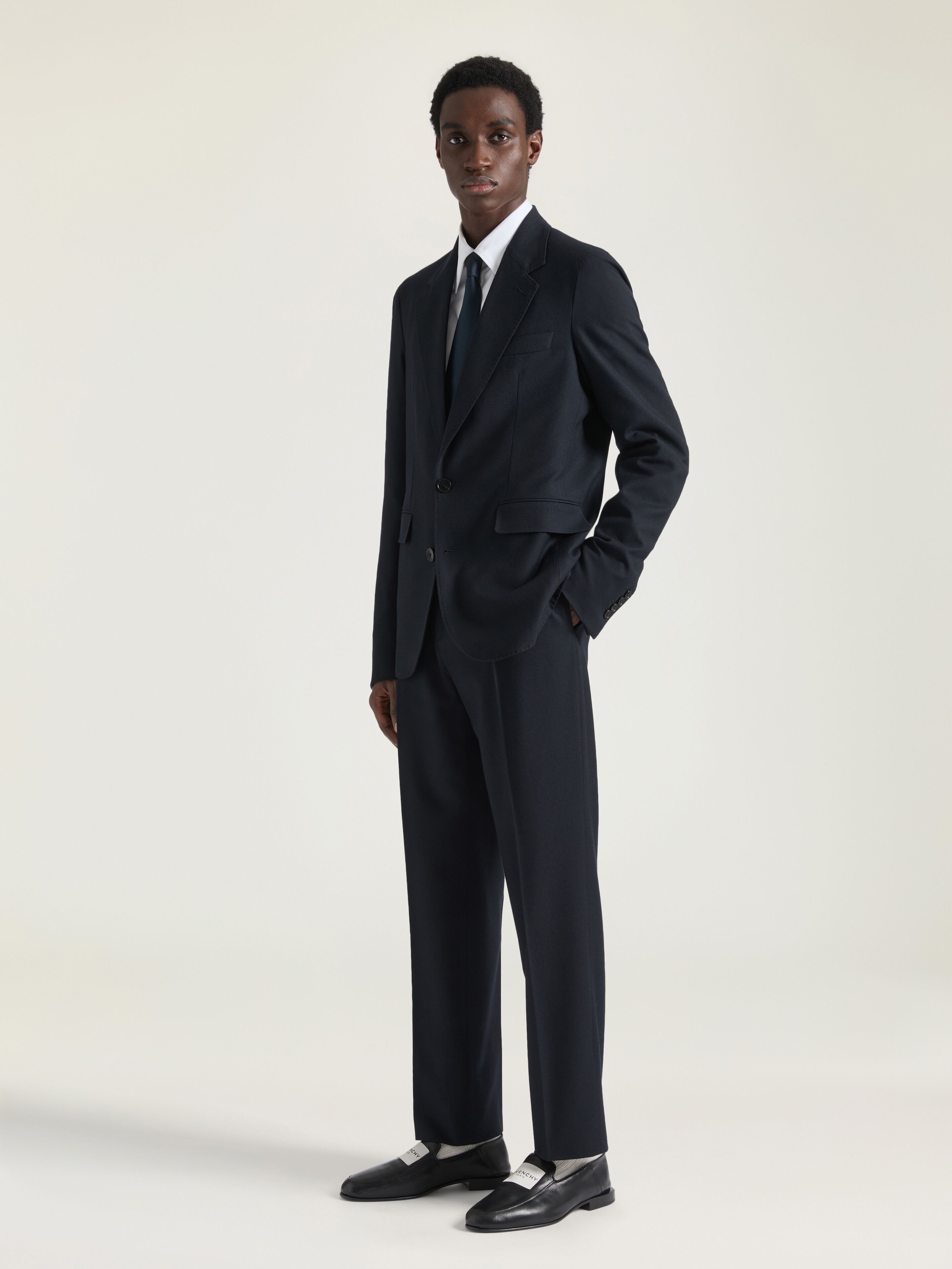 Deconstructed single breasted jacket in flannel in - black