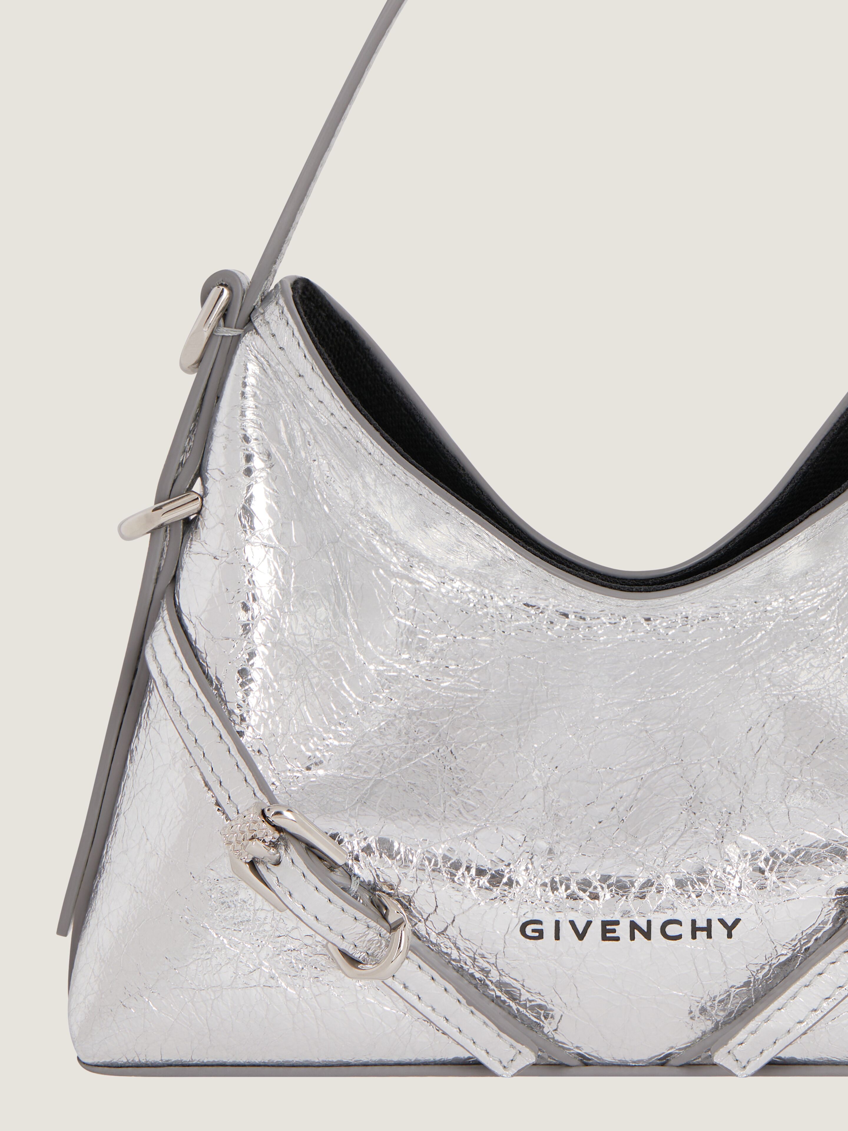 ショルダーバッグ・ポシェット Givenchy Voyou Nano Bag In Laminated Leather Nano Voyou bag in laminated leather in - light silvery