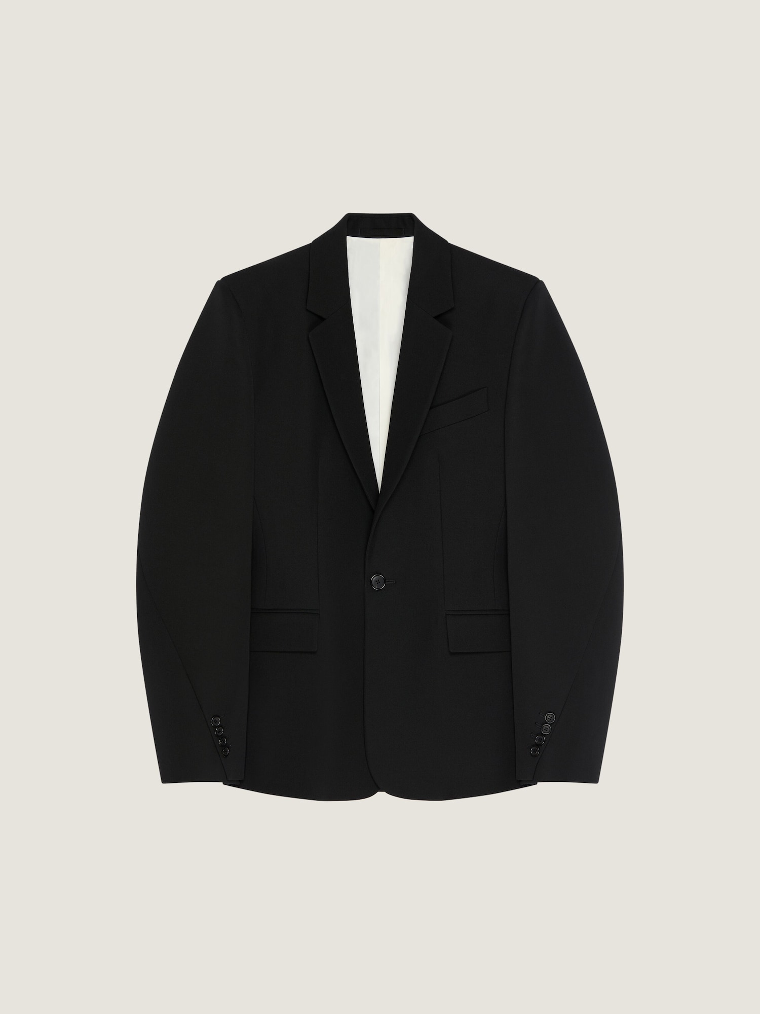 Single-breasted form fit jacket in wool in - black - BM30LX15CT 