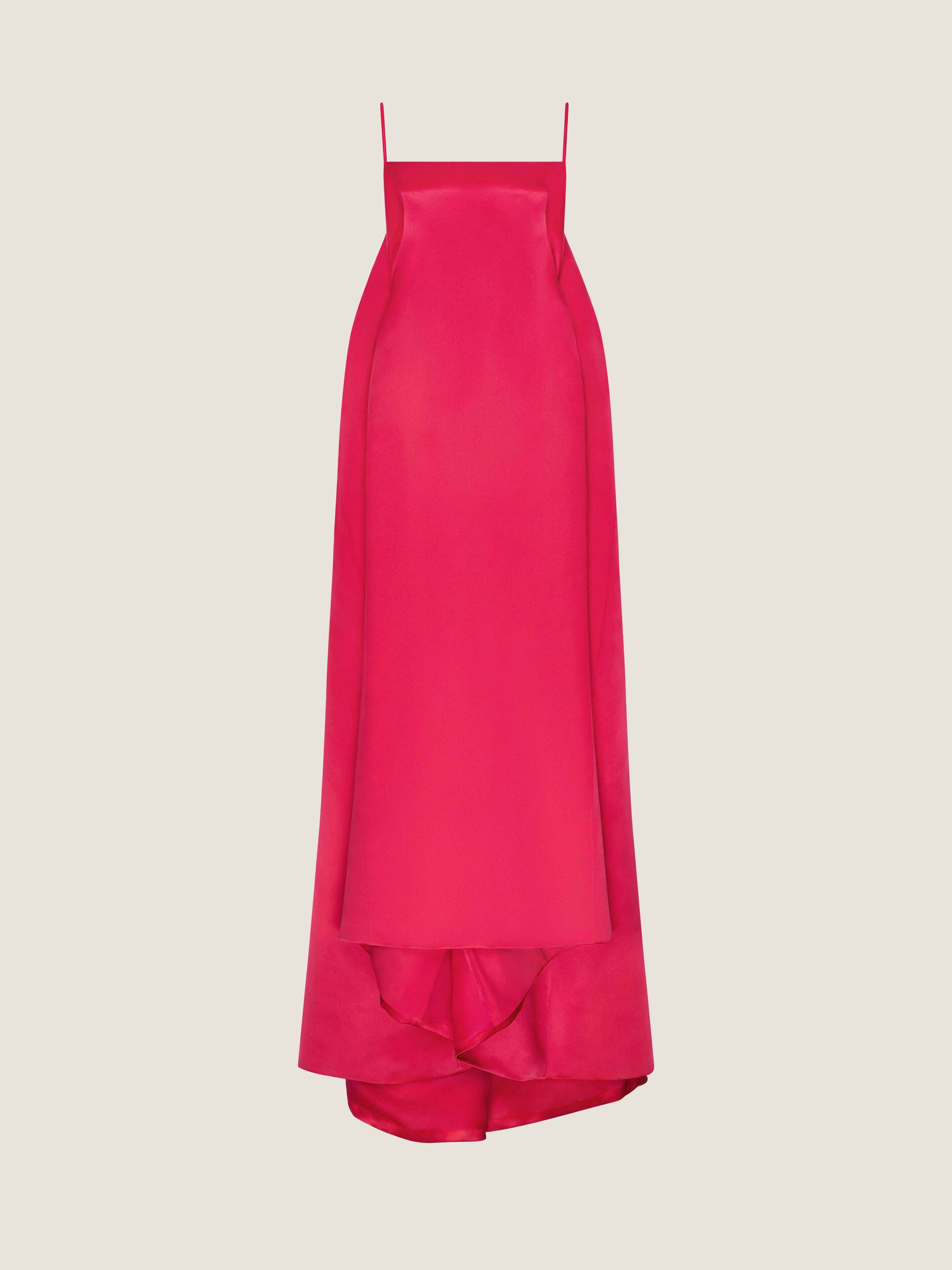 Givenchy Sliced Long Dress In Satin With Cape In Multi