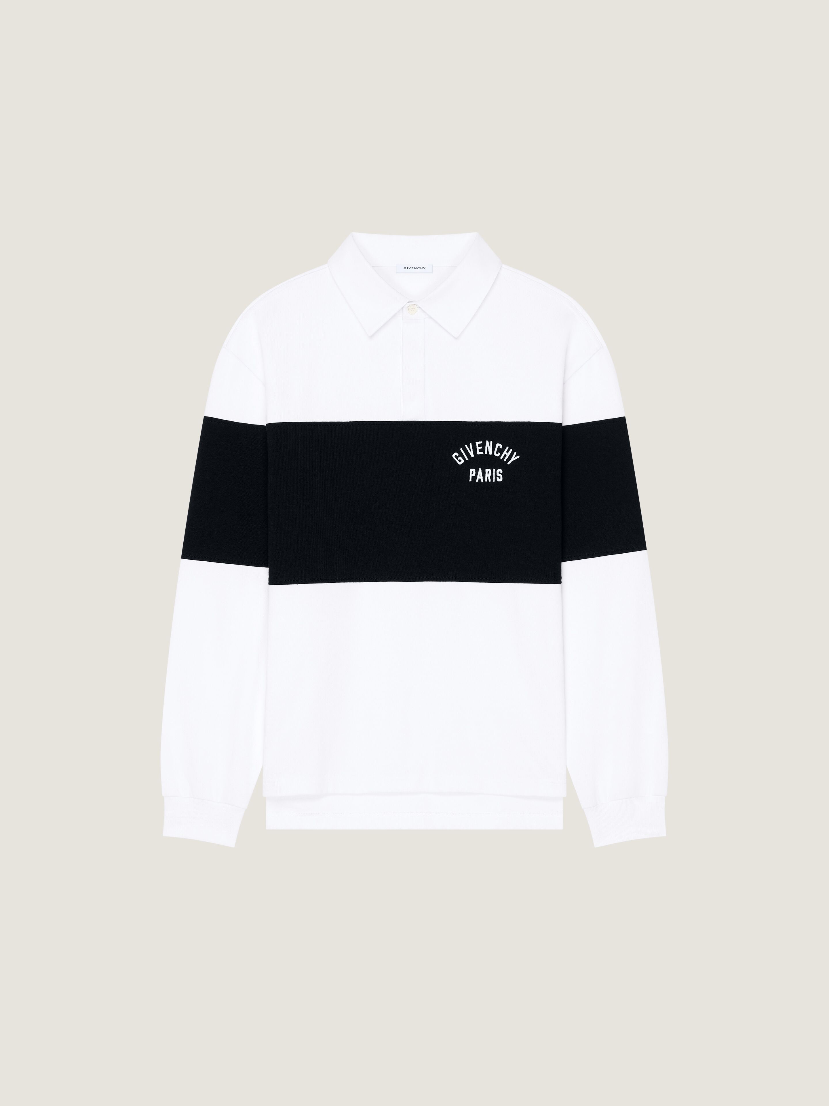 Bicolor polo in cotton with Givenchy Paris embroidery | Givenchy