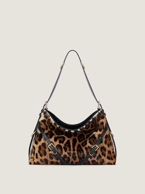 Sac Voyou medium en cuir effet pony à motif léopard