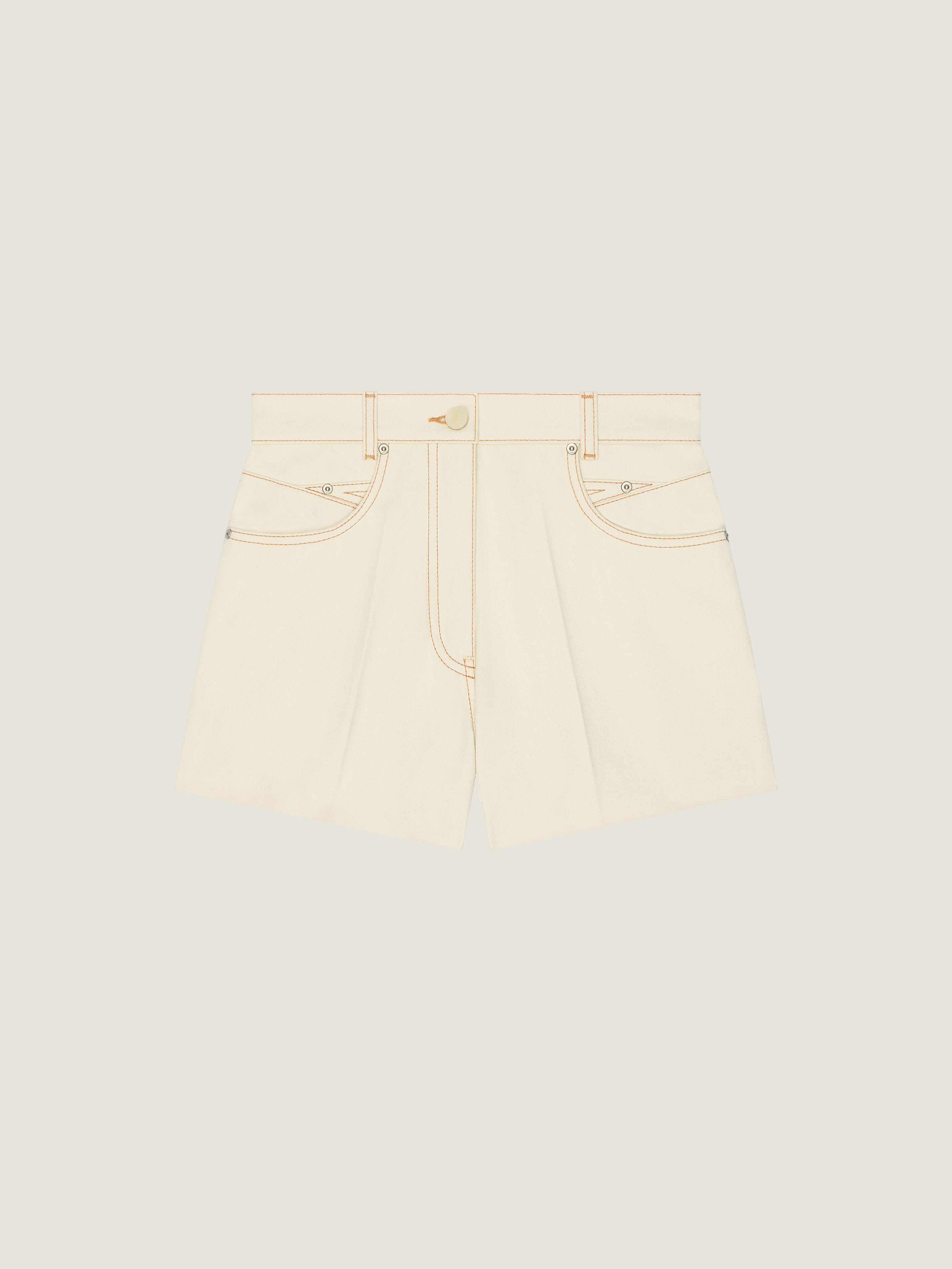 Slim fit mini shorts in denim in - ecru | Givenchy US
