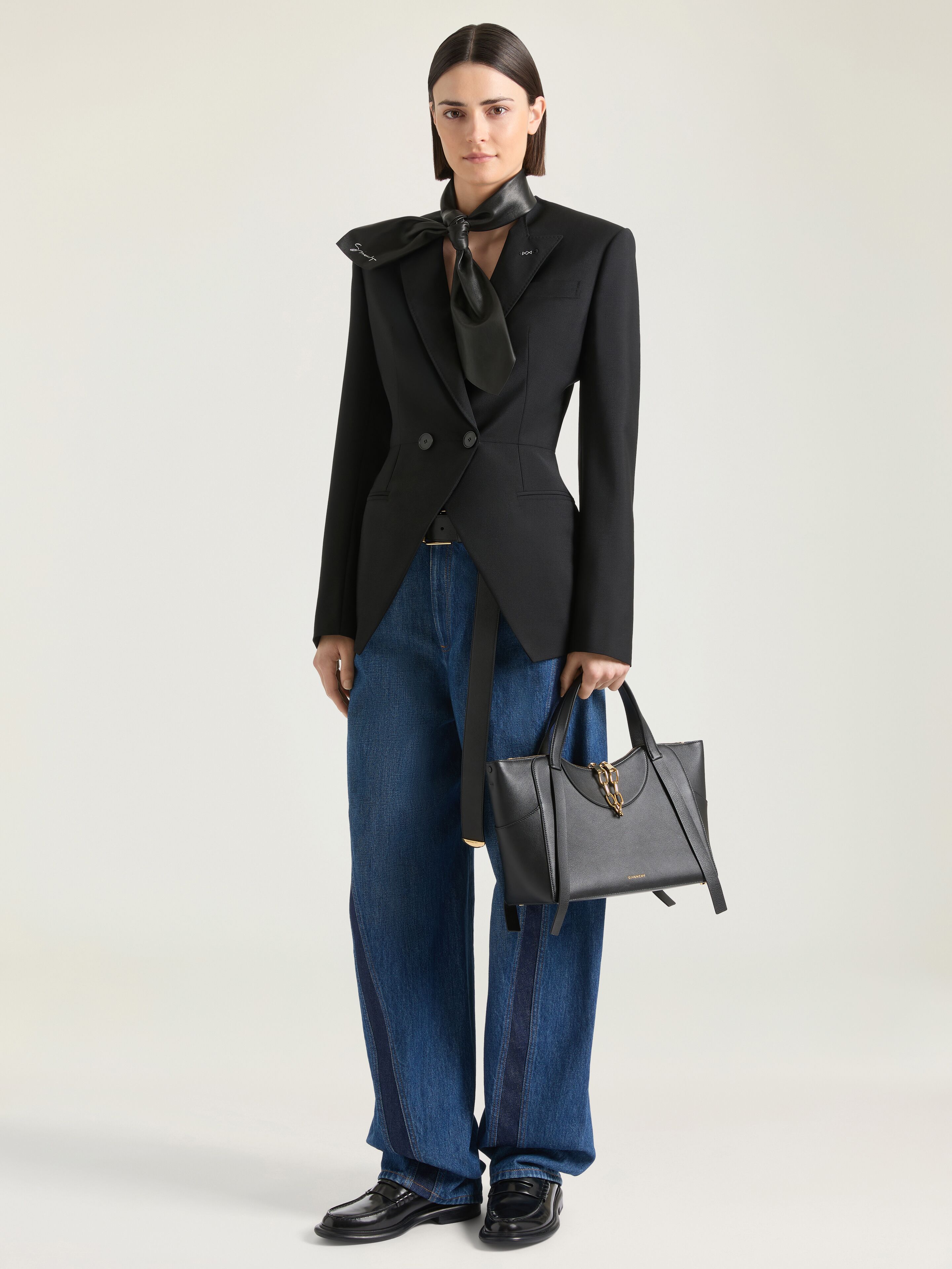 Slashed double-breasted jacket in wool and mohair | Givenchy US