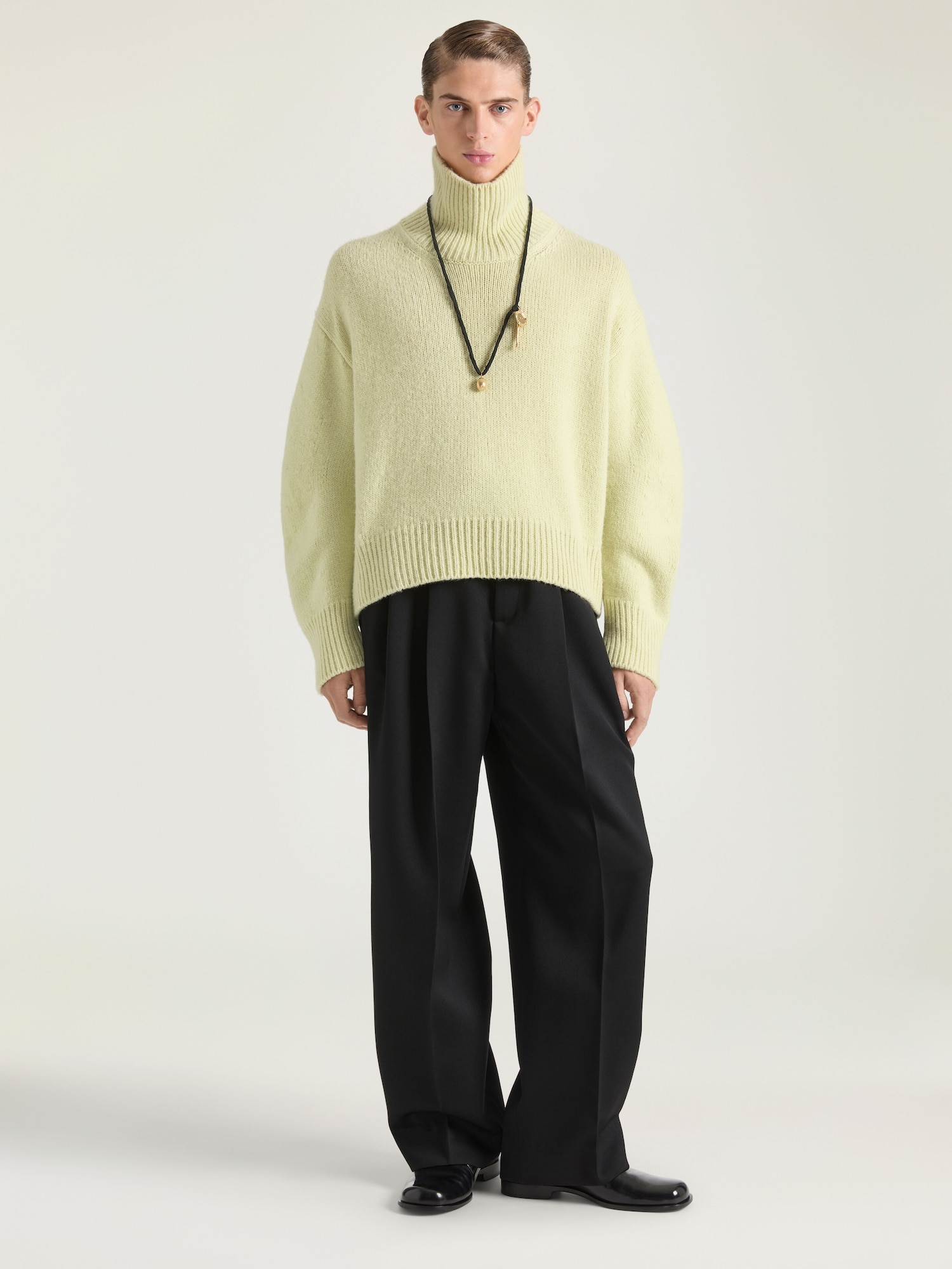 Couture Seam turtleneck sweater in alpaca and yak wool
