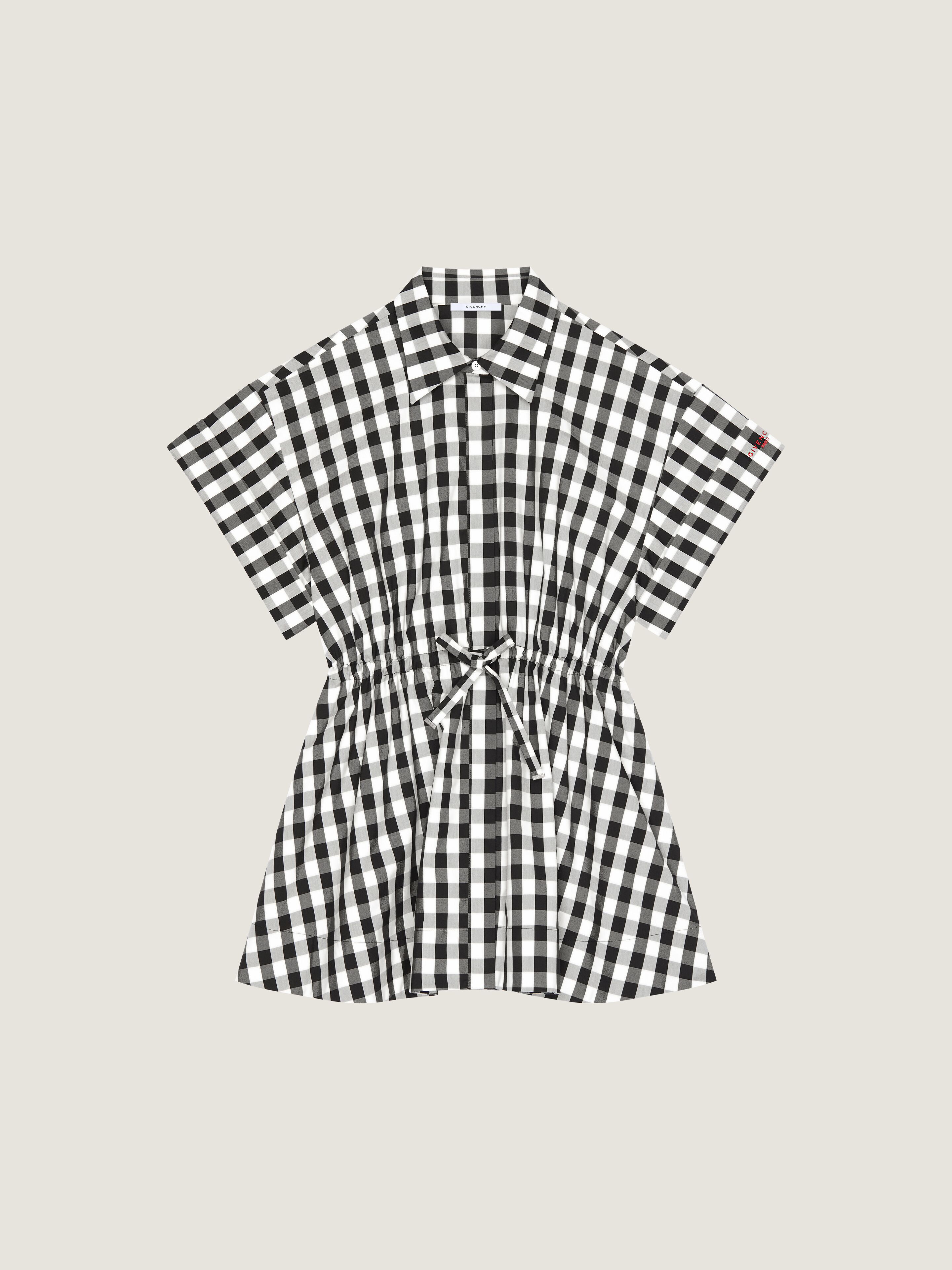 Givenchy Mini Robe Chemise À Carreaux En Coton In Black