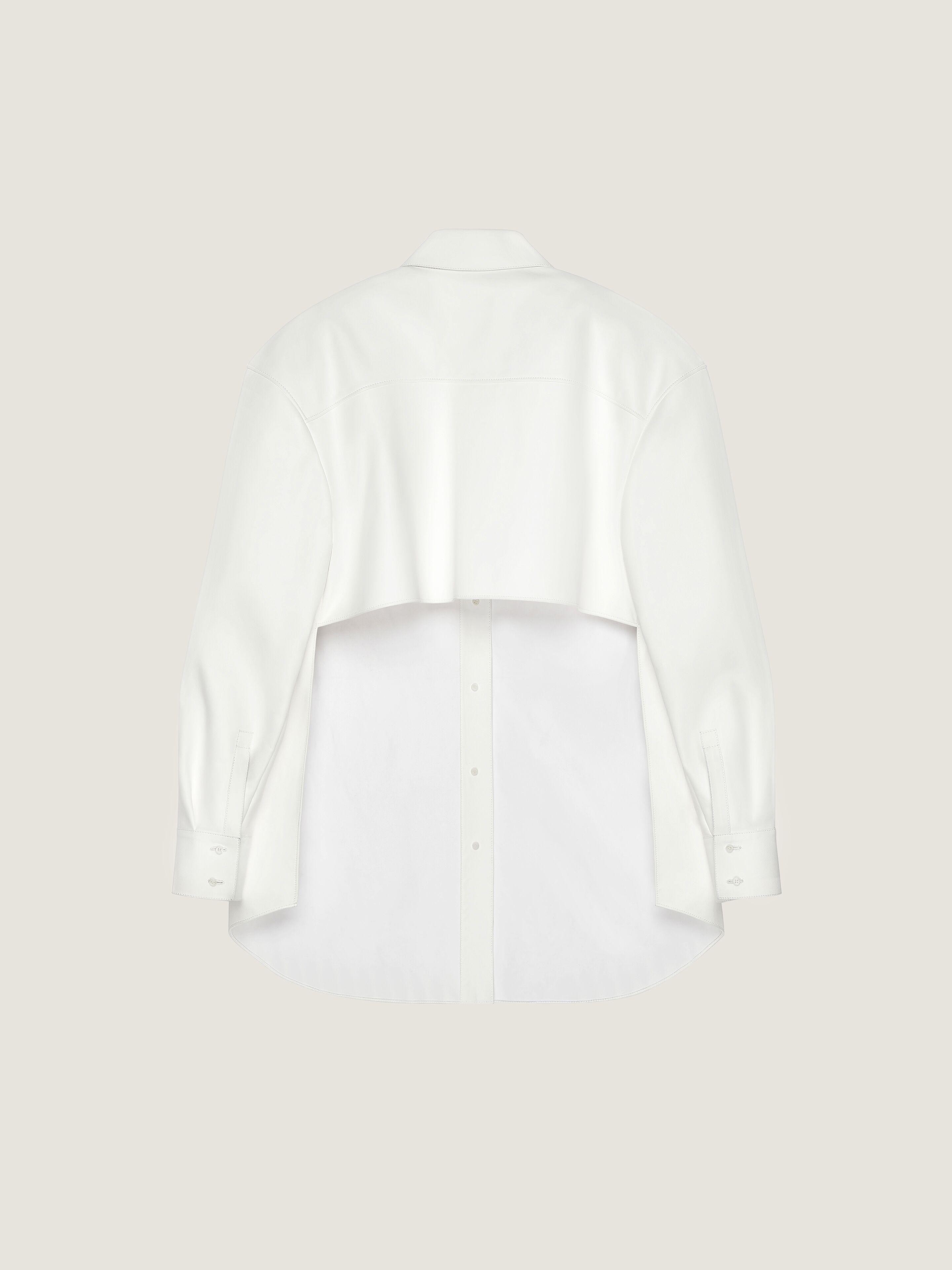 Asymmetric shirt in nappa leather in - white - BW61JJ61VZ-100