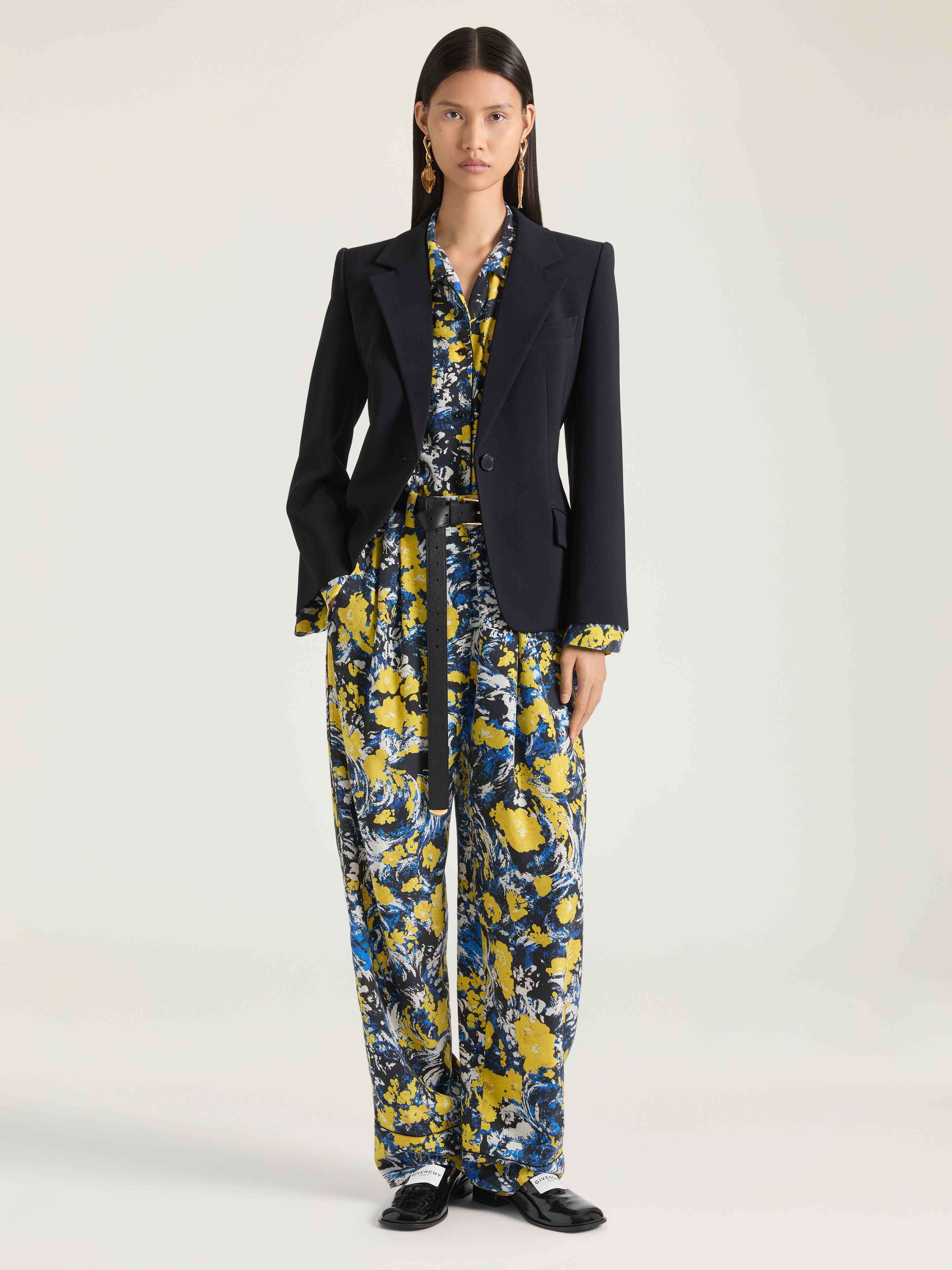 Single-breasted jacket in crepe cady in - black - BW30N2169P-001