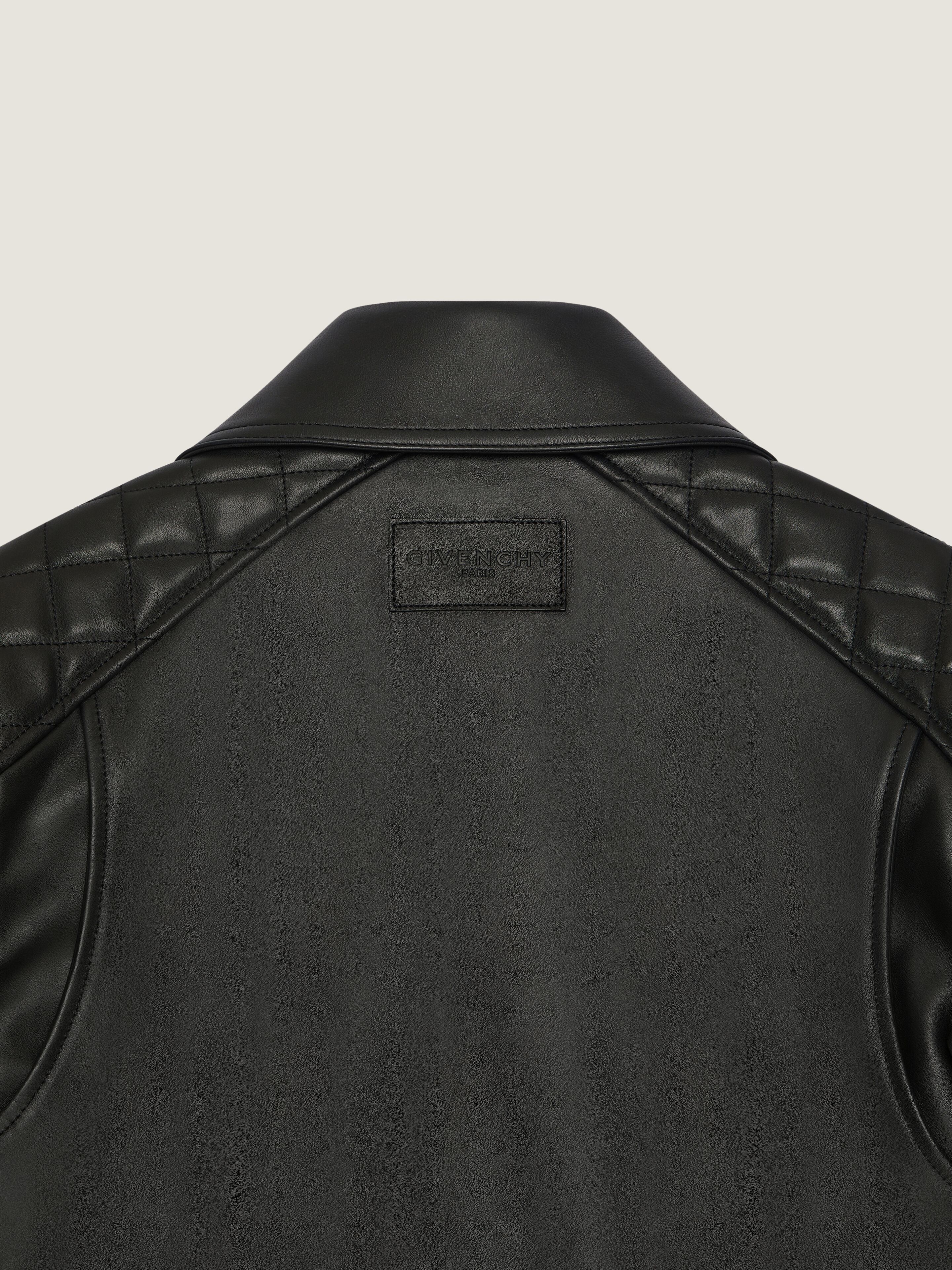 Zipped biker blouson in leather in - black - BM01GG61XD-001