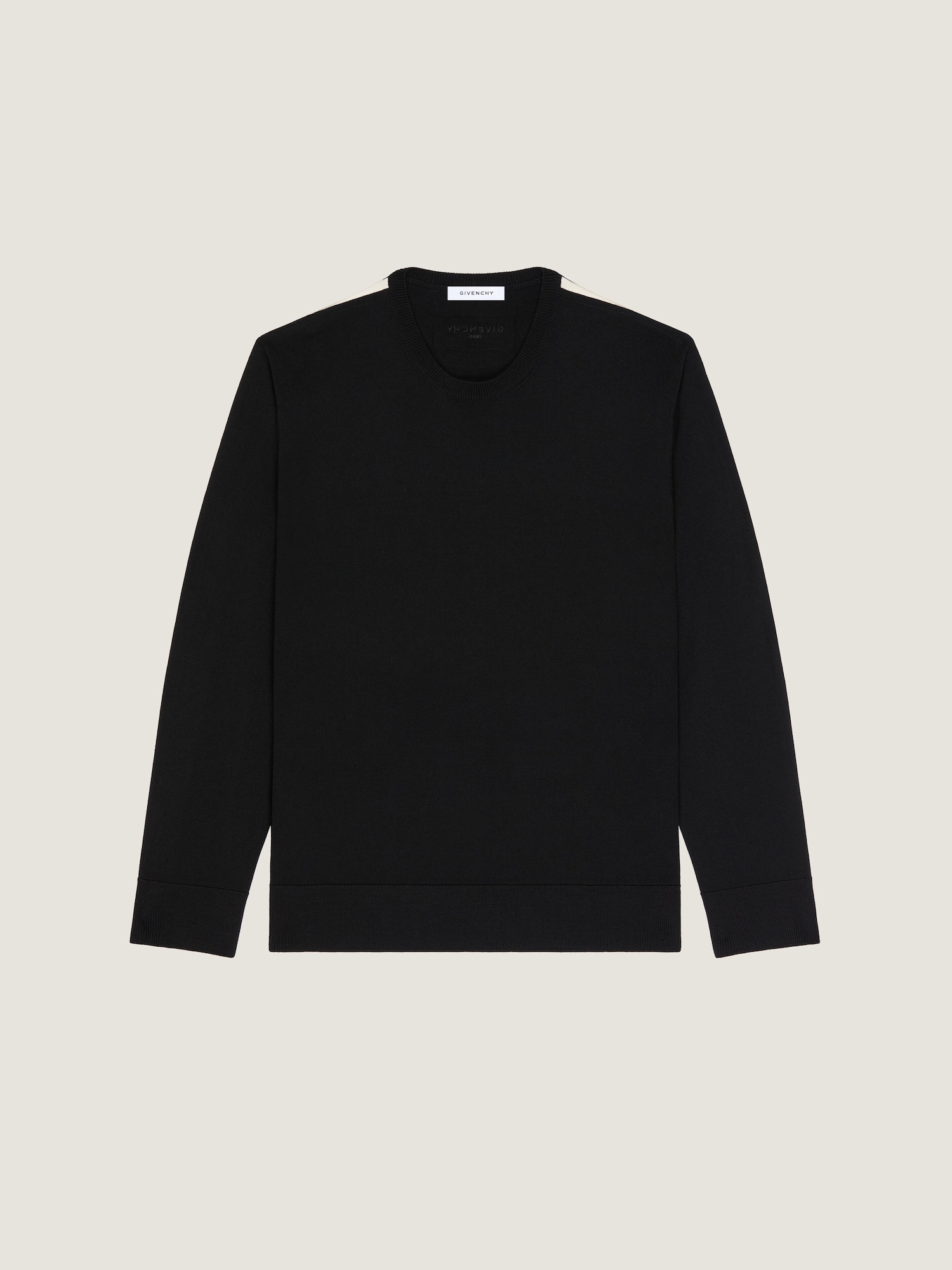 Sweater in wool with gros grain details