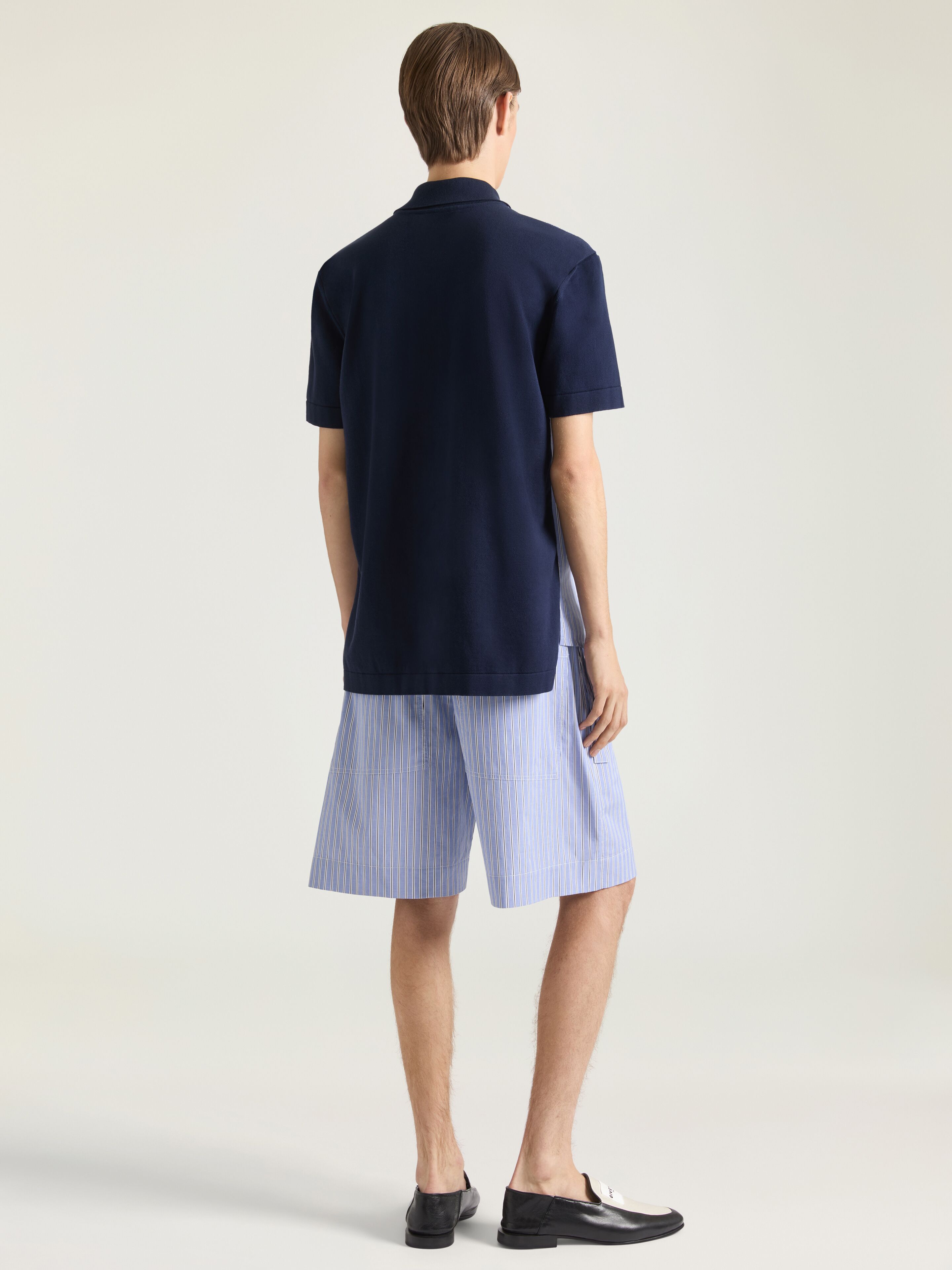 Striped shirt in cotton with Givenchy Paris gros grain in - navy