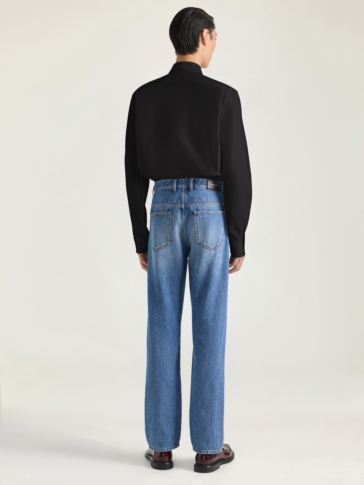 givenchy black dress shirt Slim Fit Shirt In Poplin With Givenchy Embroidery - Black - Cotton - Men