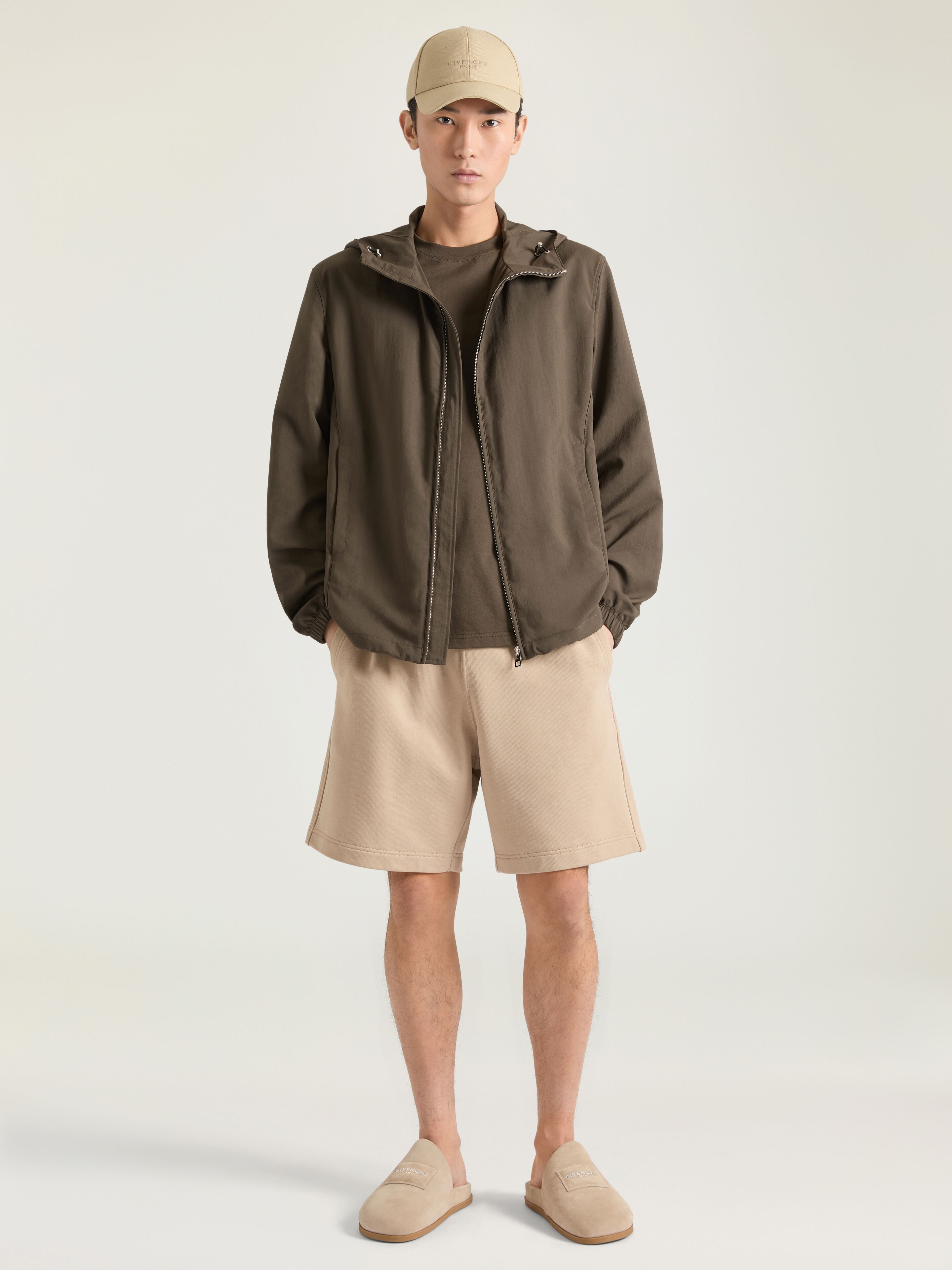 Windbreaker with Givenchy Paris embroidery in - ebony brown