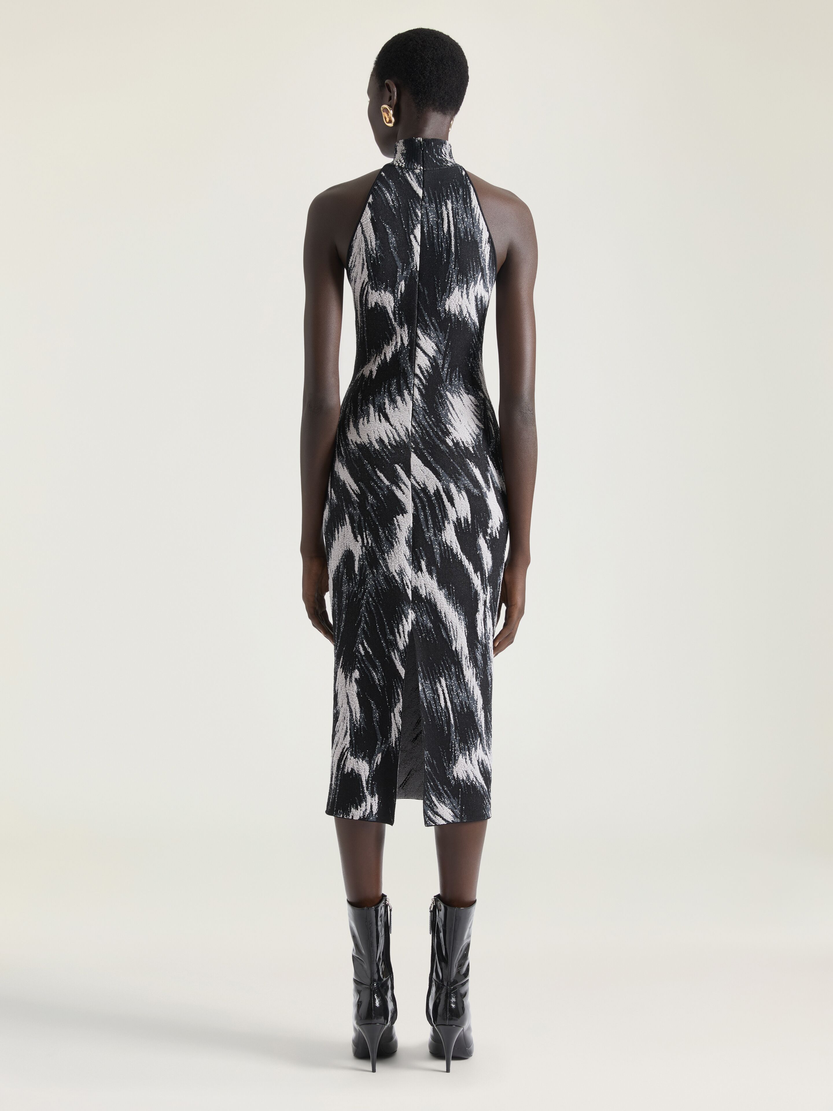 SHEER JACQUARD TAILORED ROMPERS ブラックMサイズ Sheer Viscose Georgette Woven Side Split Pants | Karen Millen