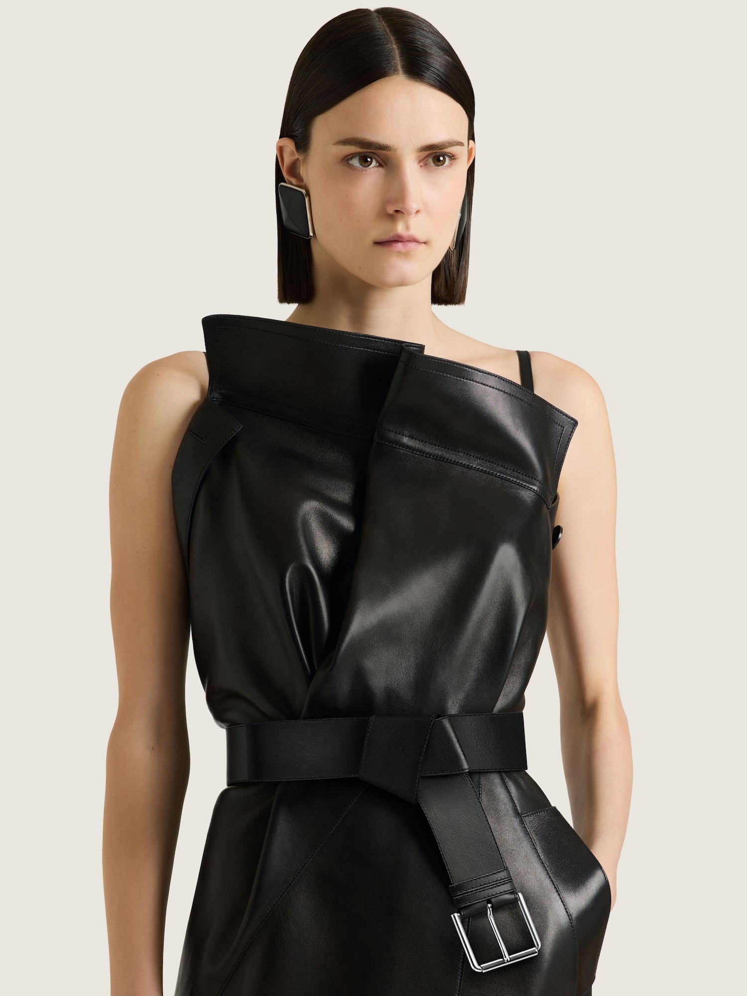 givenchy black leather dress - Trench Long In - - Lamb Leather - Women Bardot