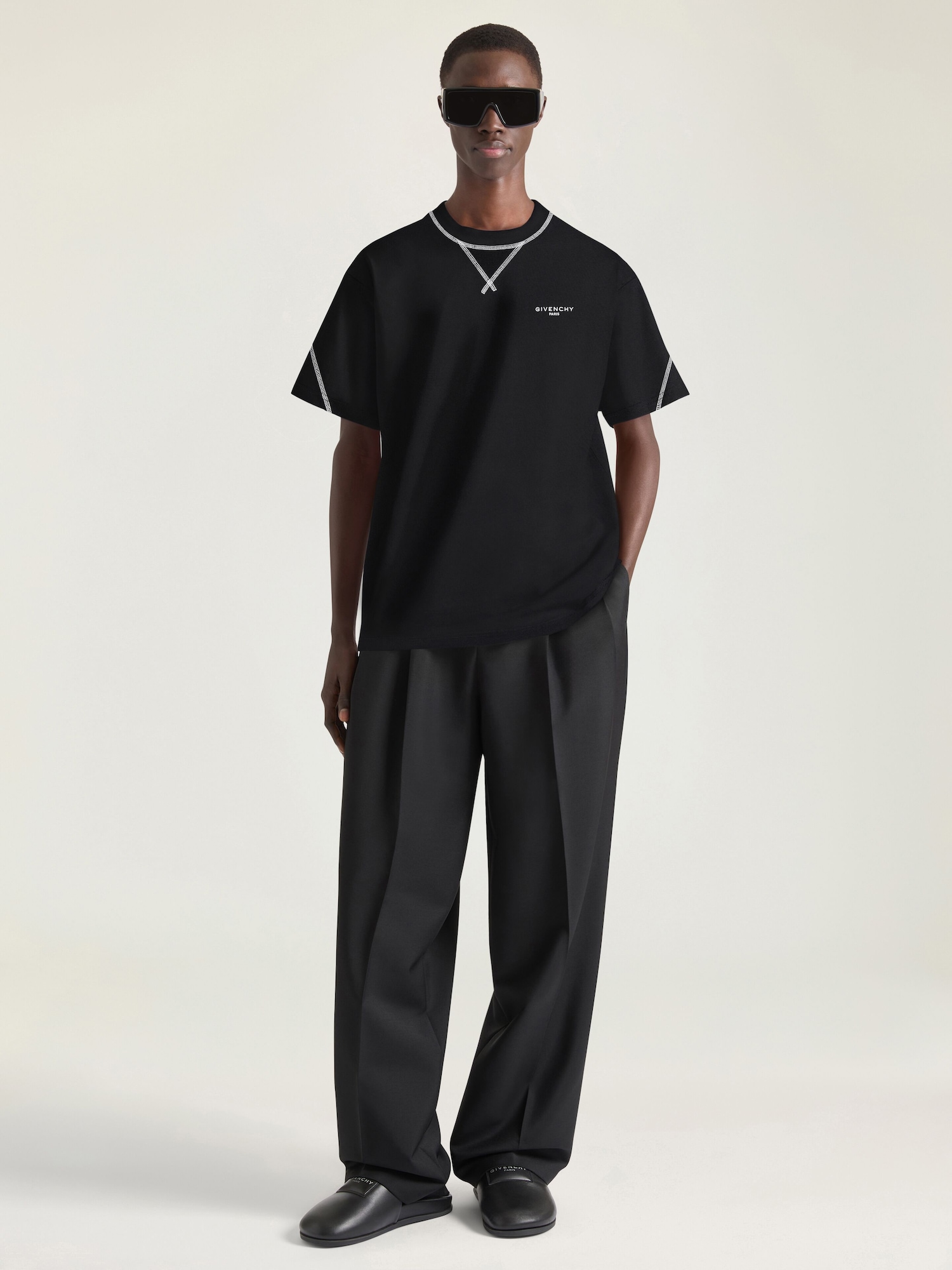 GIVENCHY GIVENCHYエンブロイダリー クチュールシーム コットン Tシャツ