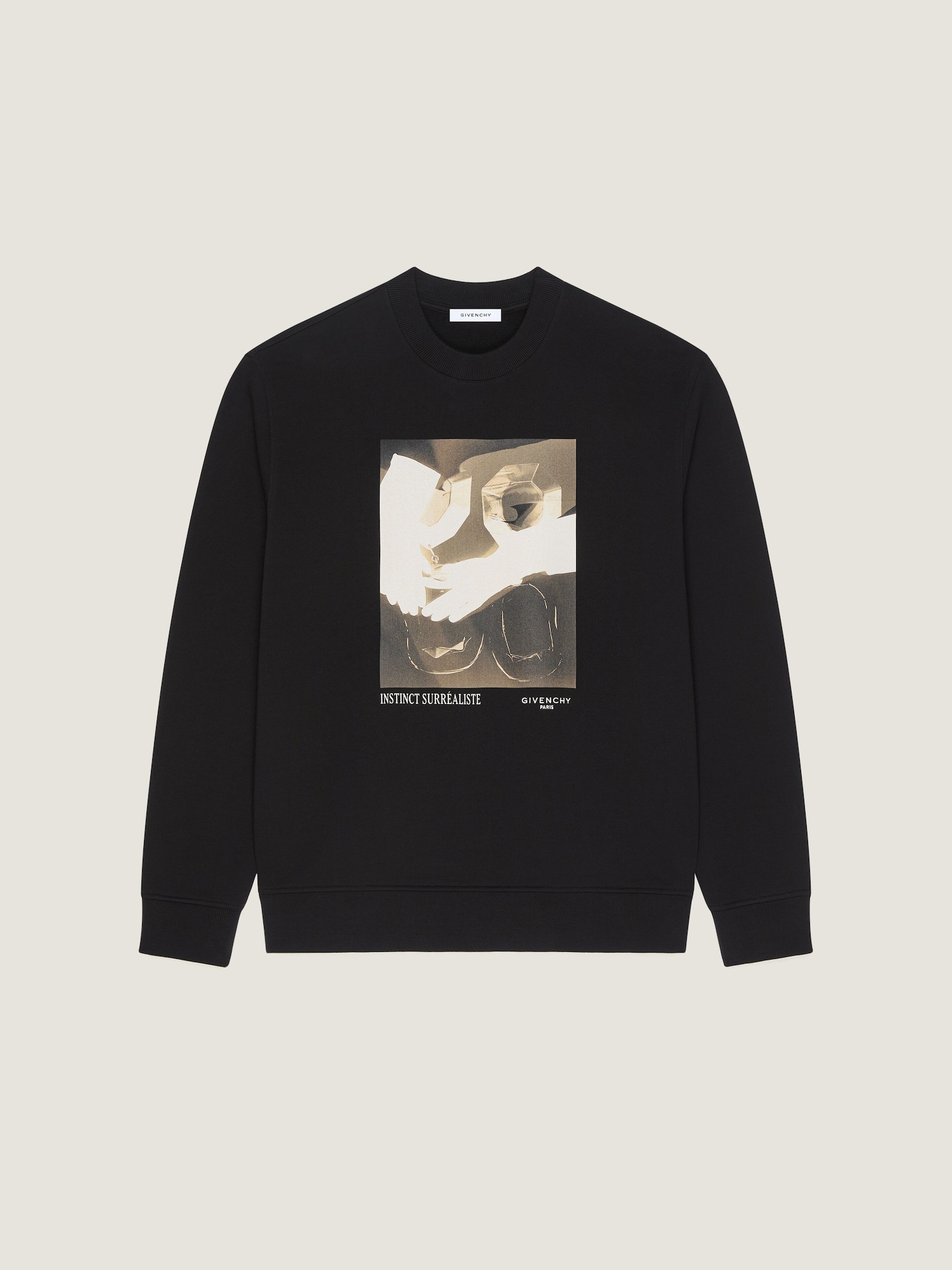 Sweatshirt in fleece with surrealism print