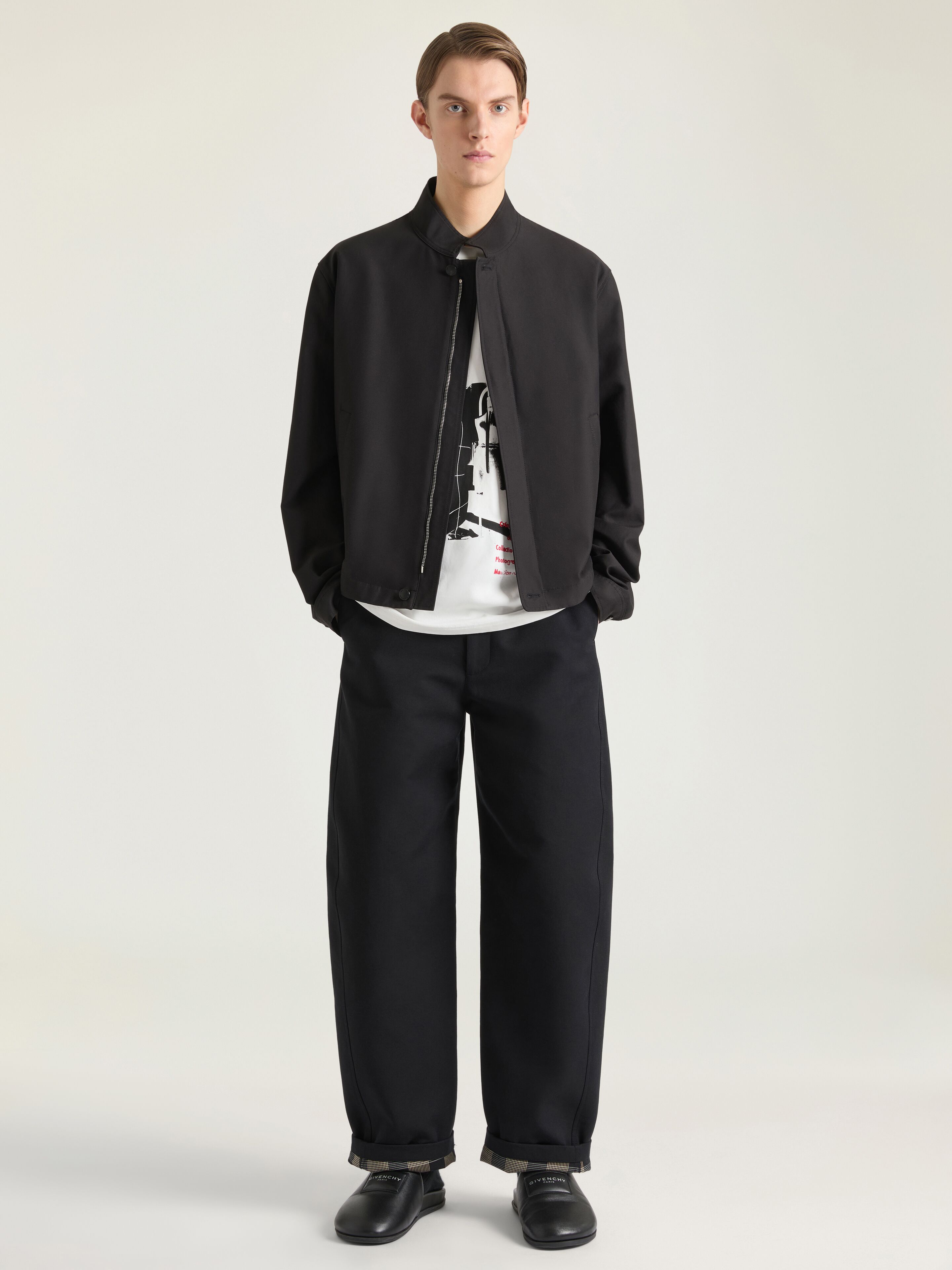 Blouson in mix cotton with Photographic Negative print in - black