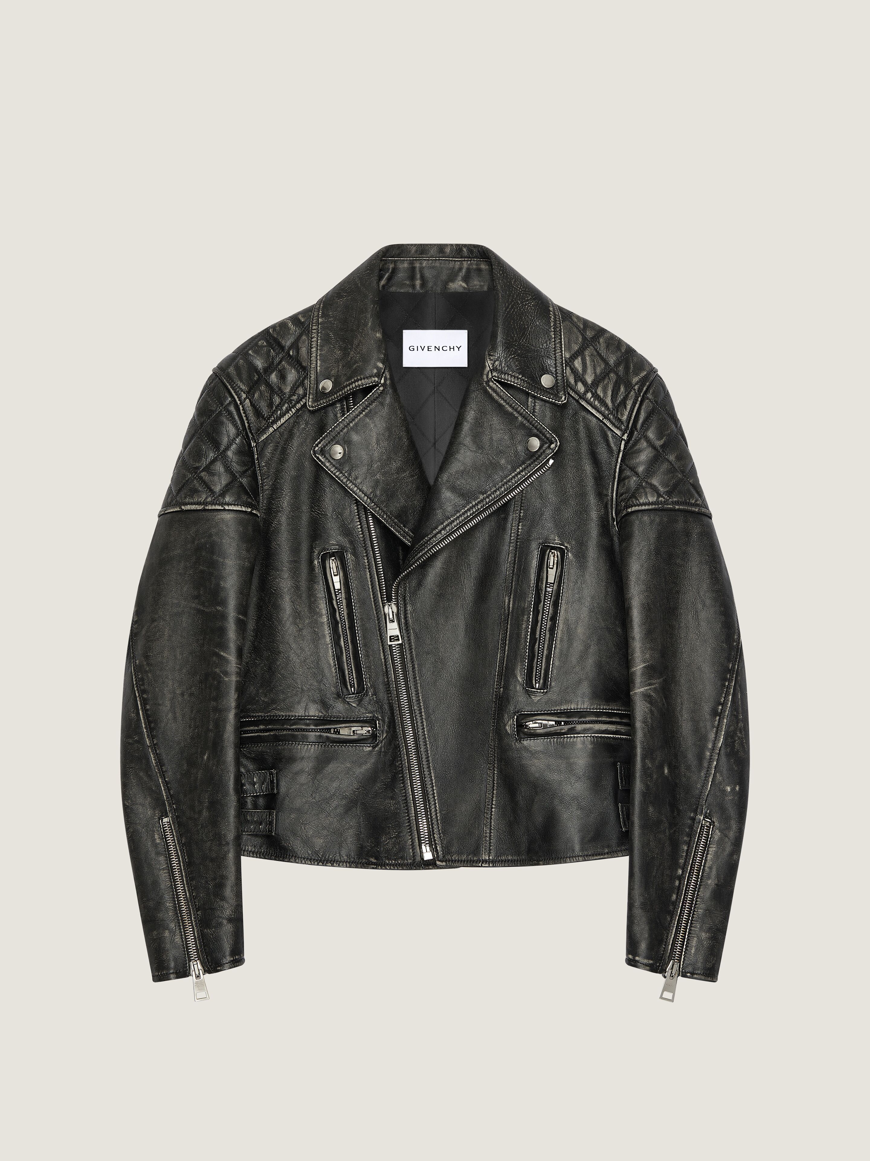 レザー サンフラワープリント ジップ バイカーブルゾン | Givenchy JP