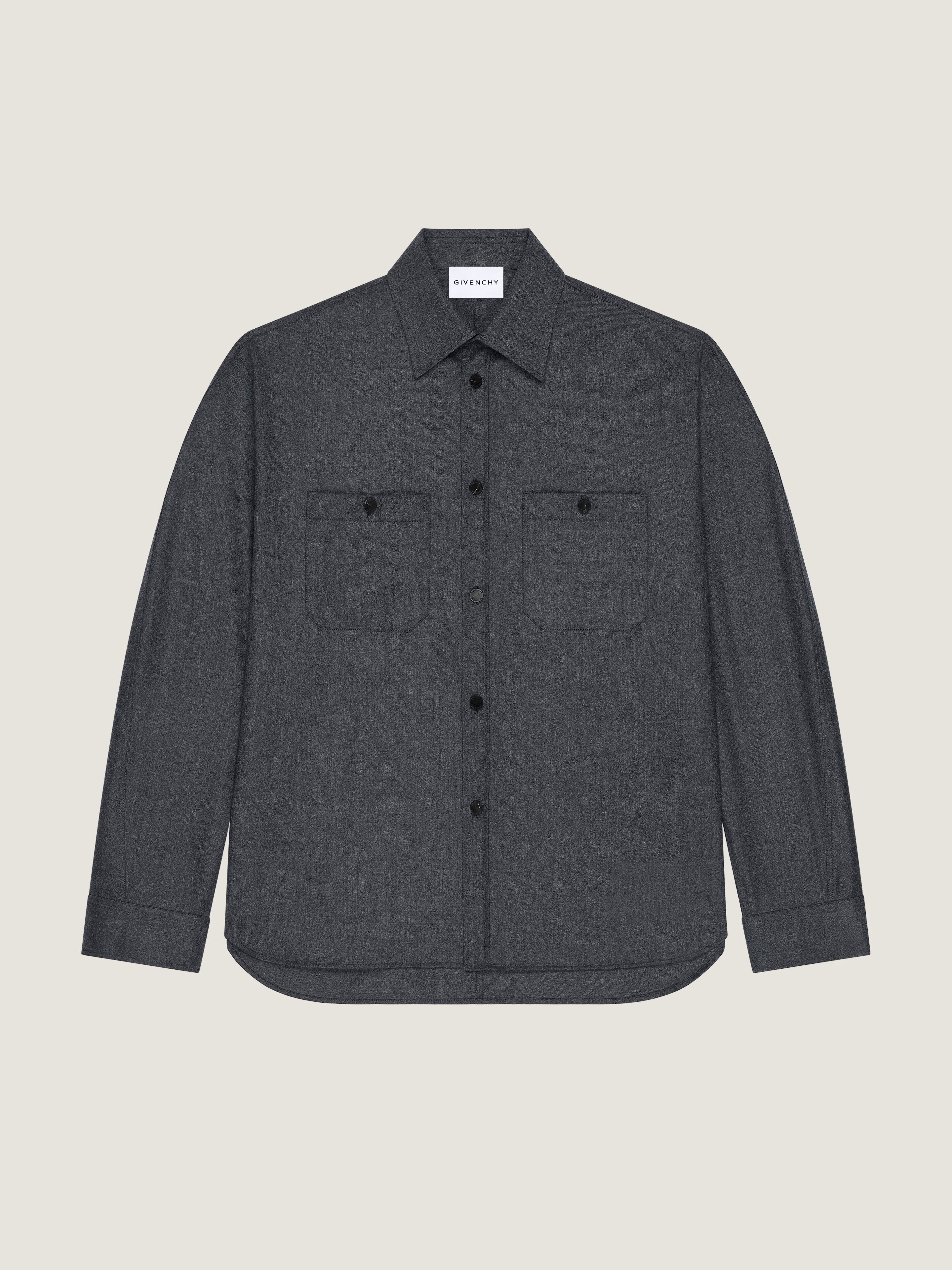 ジバンシィ　ウール　ジップシャツ　サイズ41(L~XL)　グレー ジバンシィ ウール ジップシャツ サイズ41(L~XL) グレー