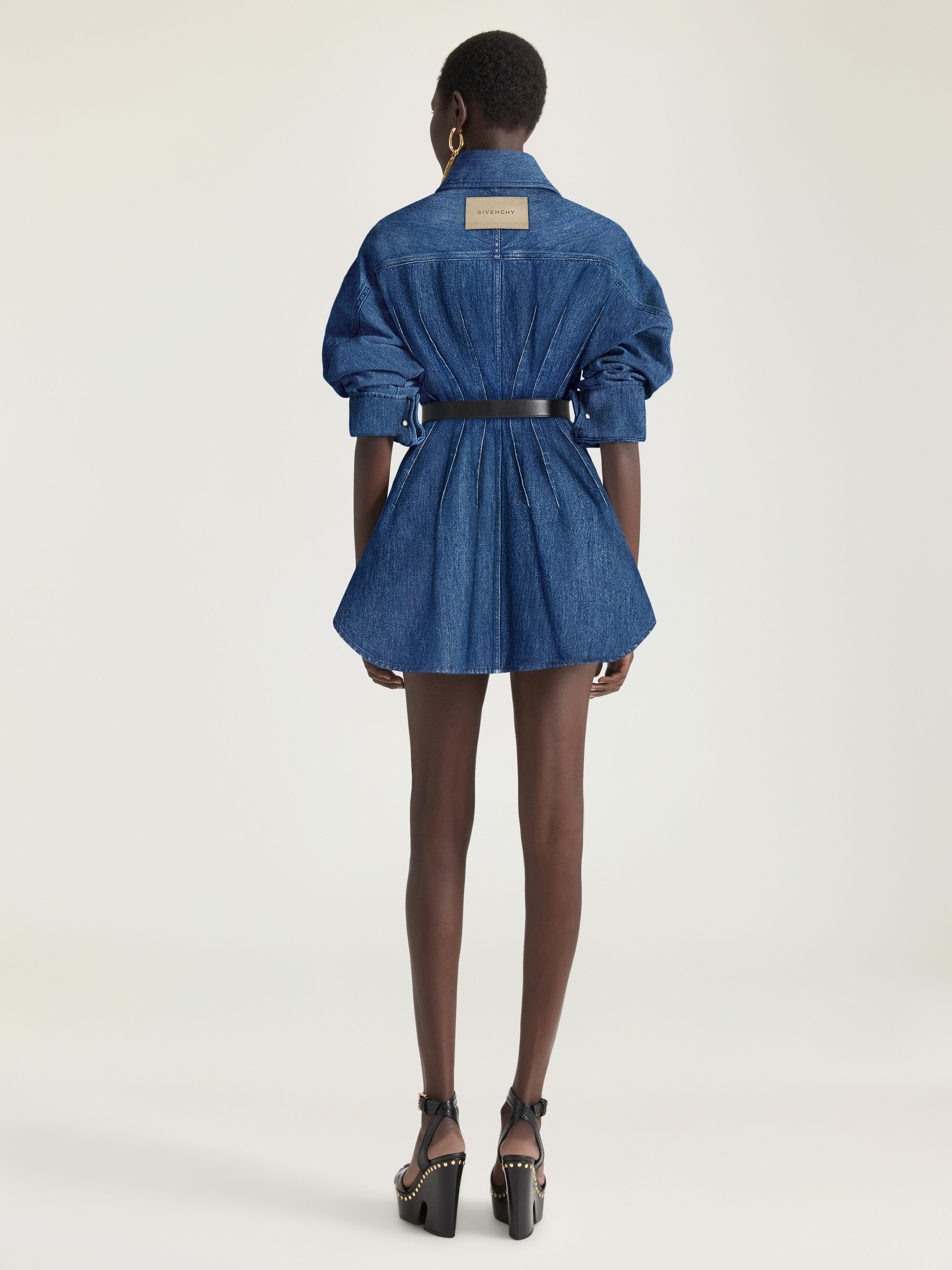 Cocoon dress in medium blue denim in - medium blue - BW22QS517B Cocoon dress in medium blue denim in - medium blue - BW22QS517B