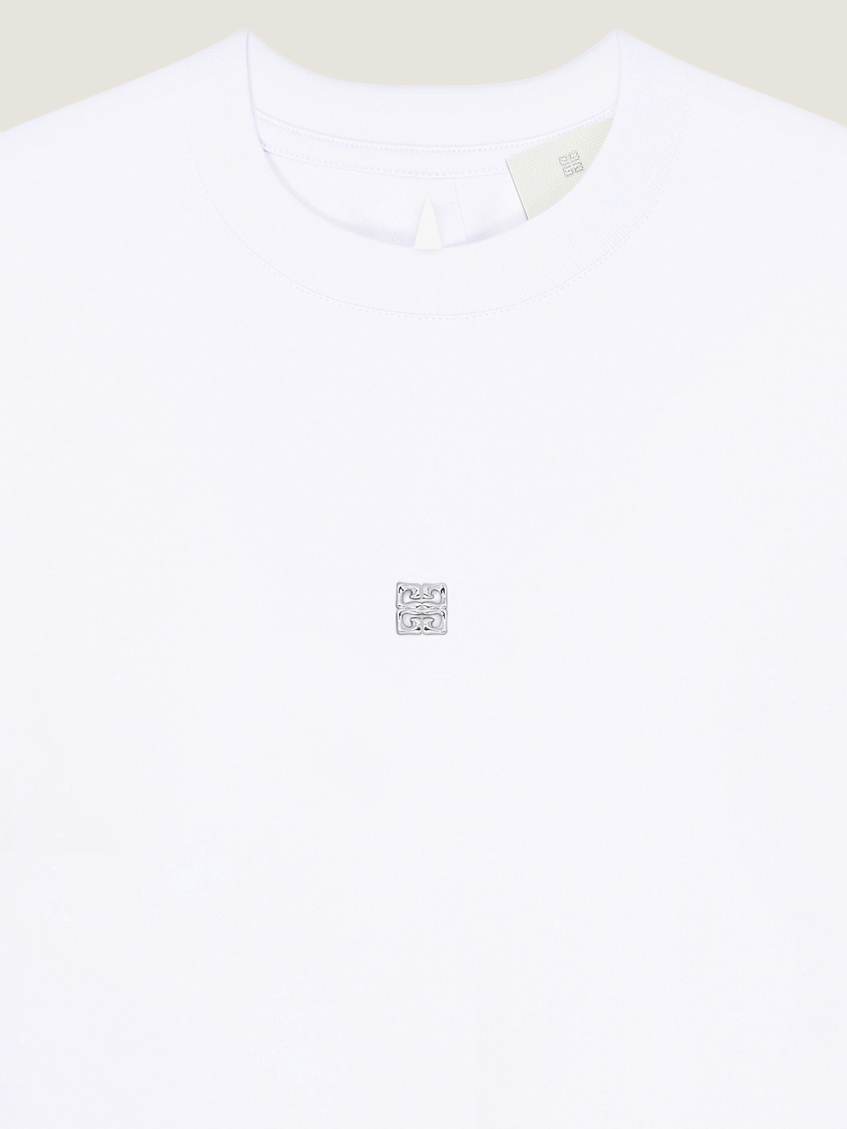 Bow t-shirt in cotton with 4G Liquid detail in - white