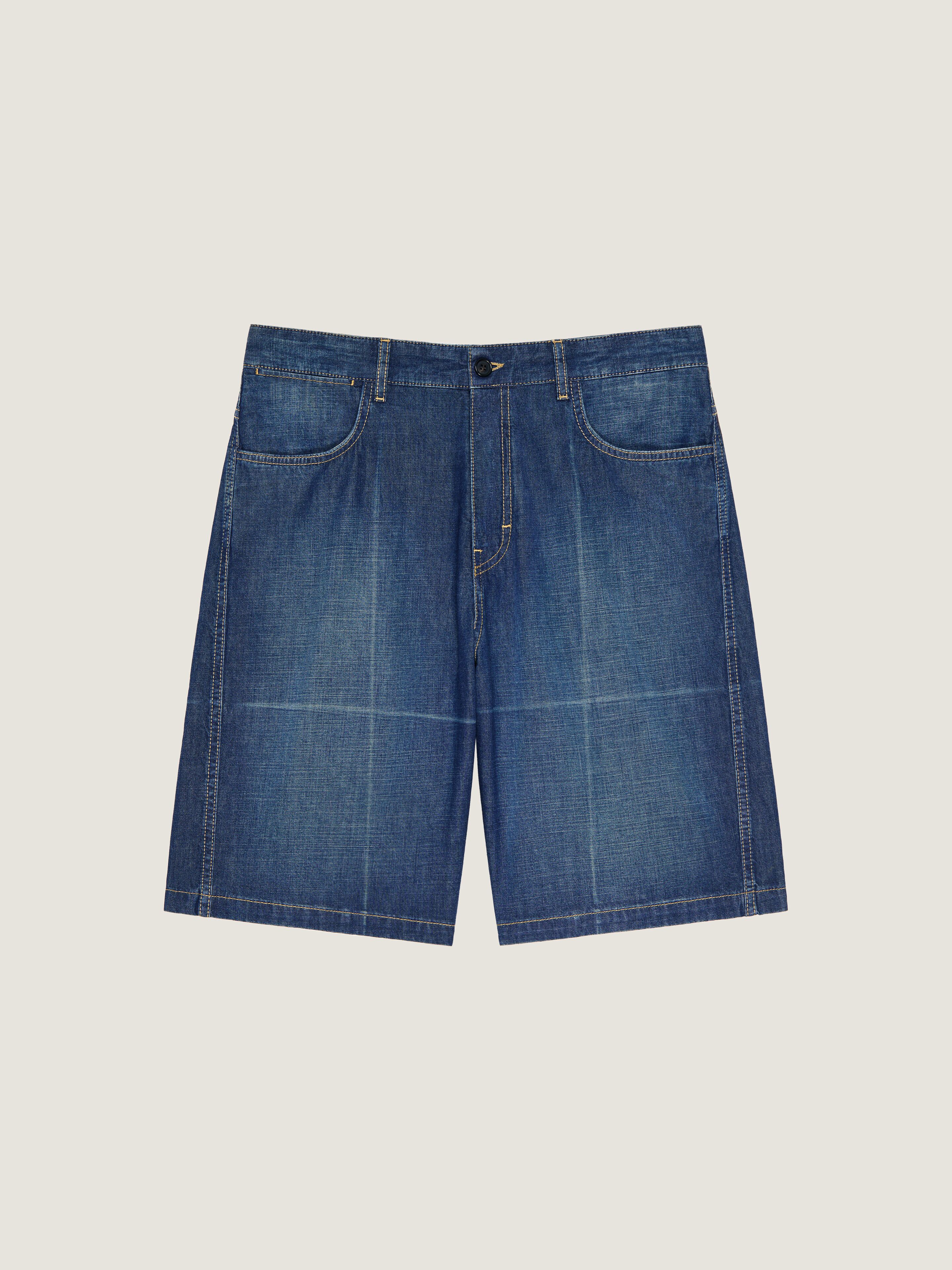 Couture Seam bermuda shorts in denim with folded effect | Givenchy