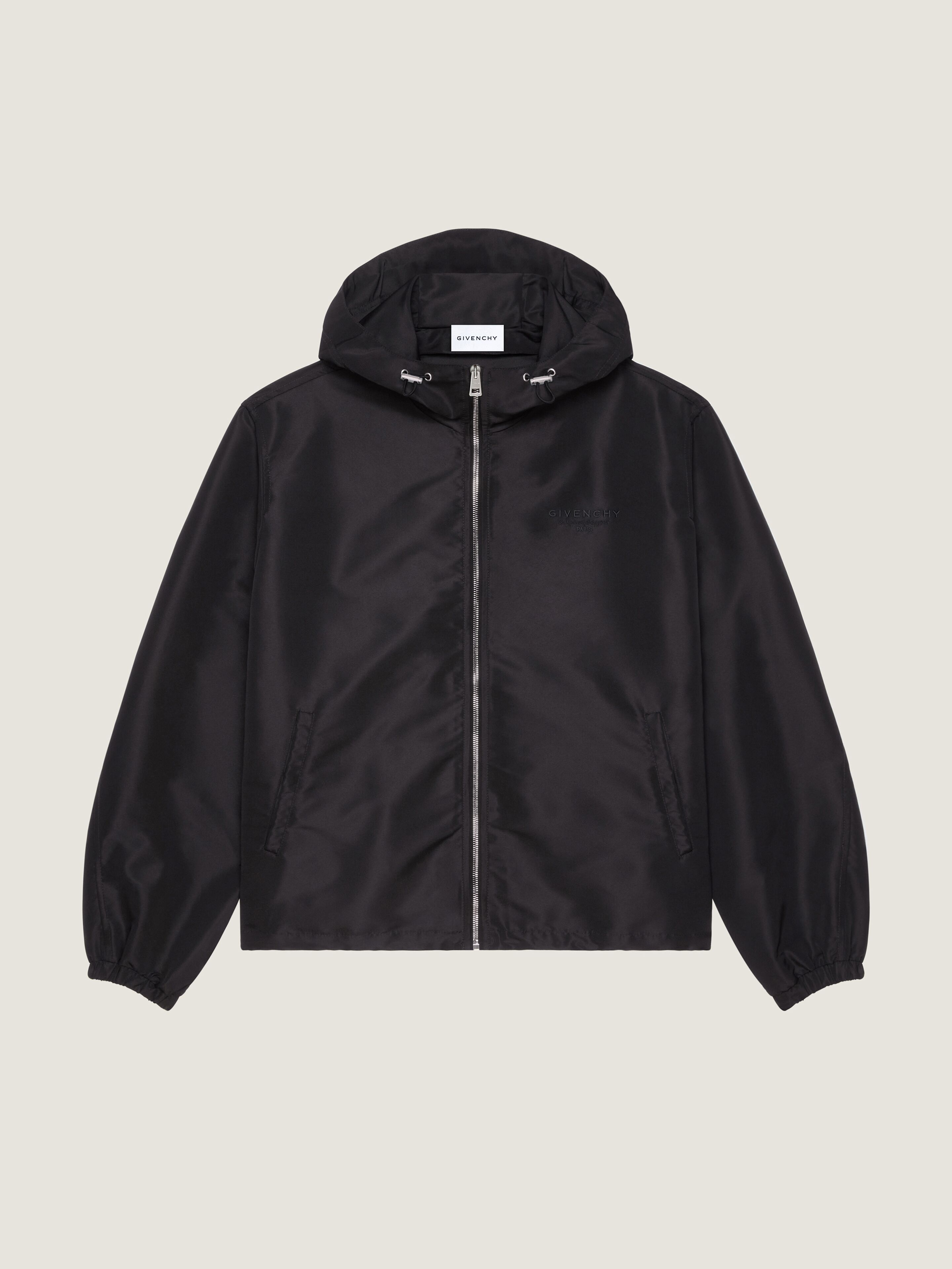 GIVENCHY フード付きジャケット 48 Windbreaker in polyfaille with GIVENCHY Stamp embroidery in